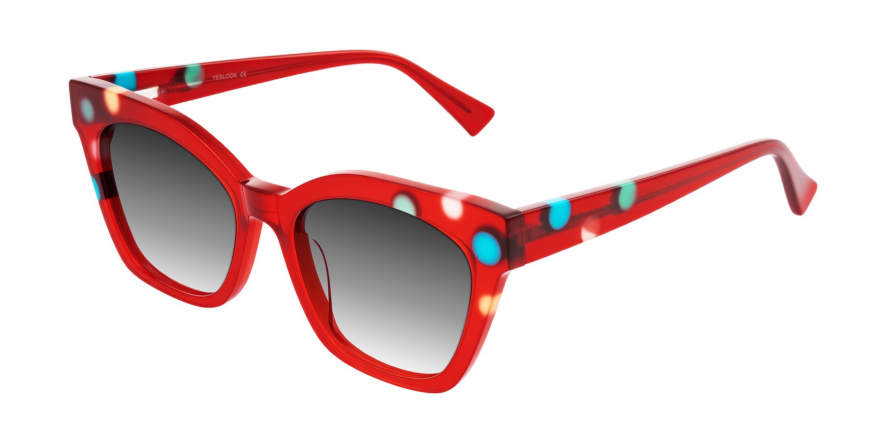 Angle of Falcon in Sage Dots with Gray Gradient Lenses