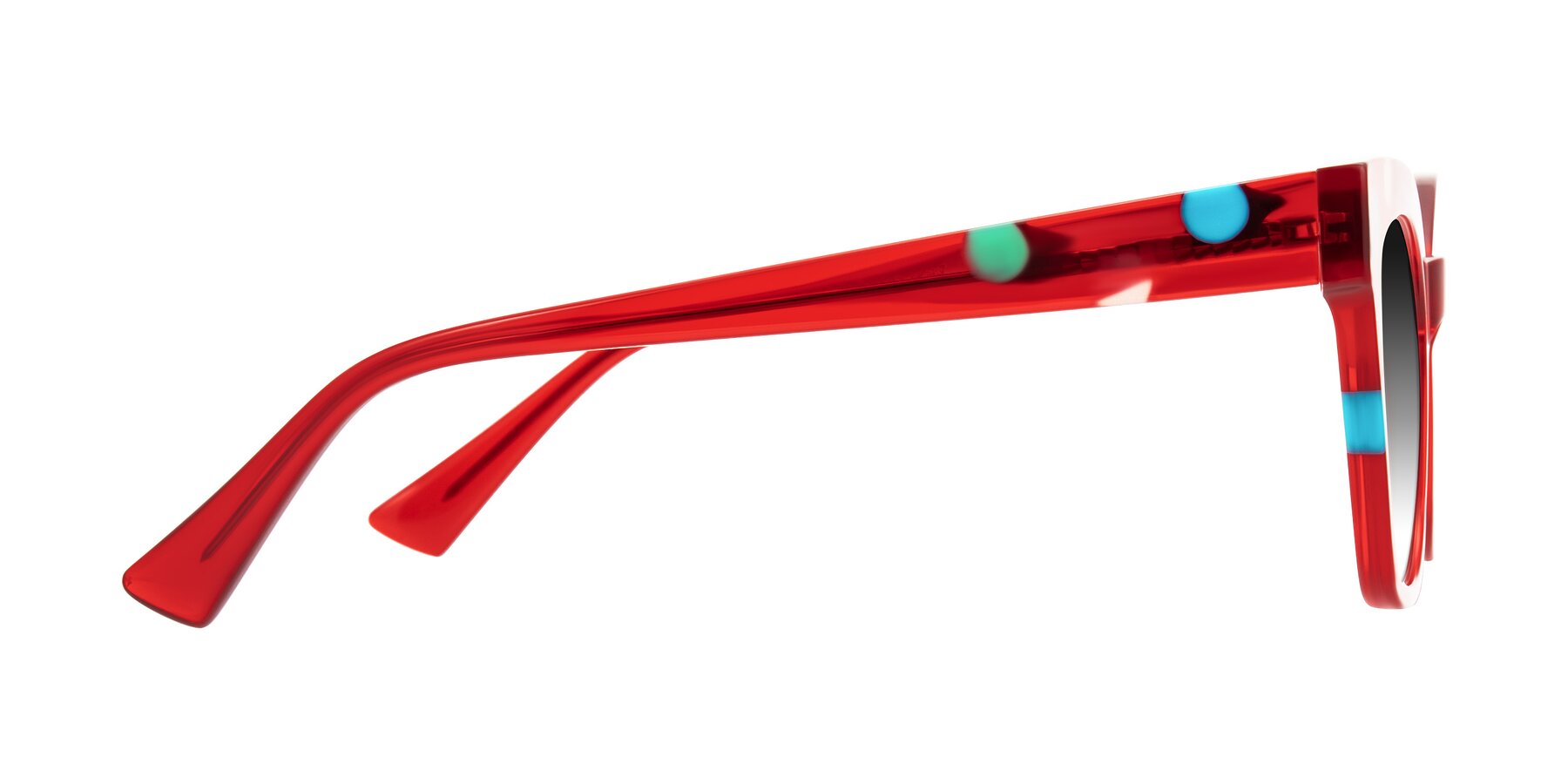 Side of Falcon in Sage Dots with Gray Gradient Lenses