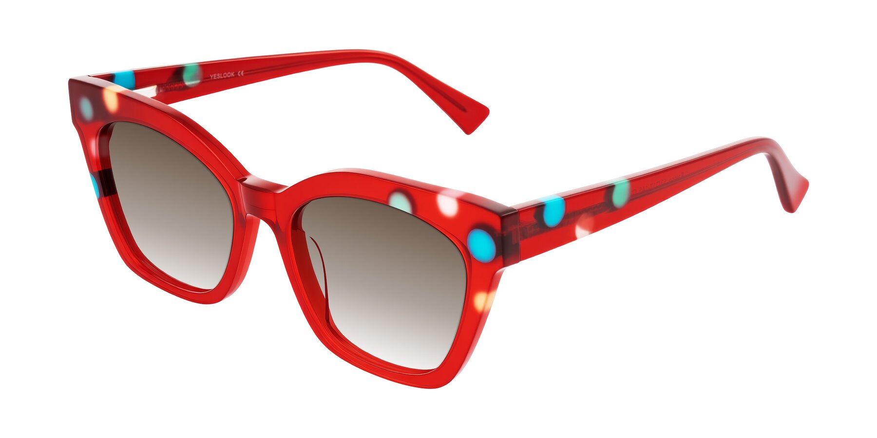 Angle of Falcon in Sage Dots with Brown Gradient Lenses
