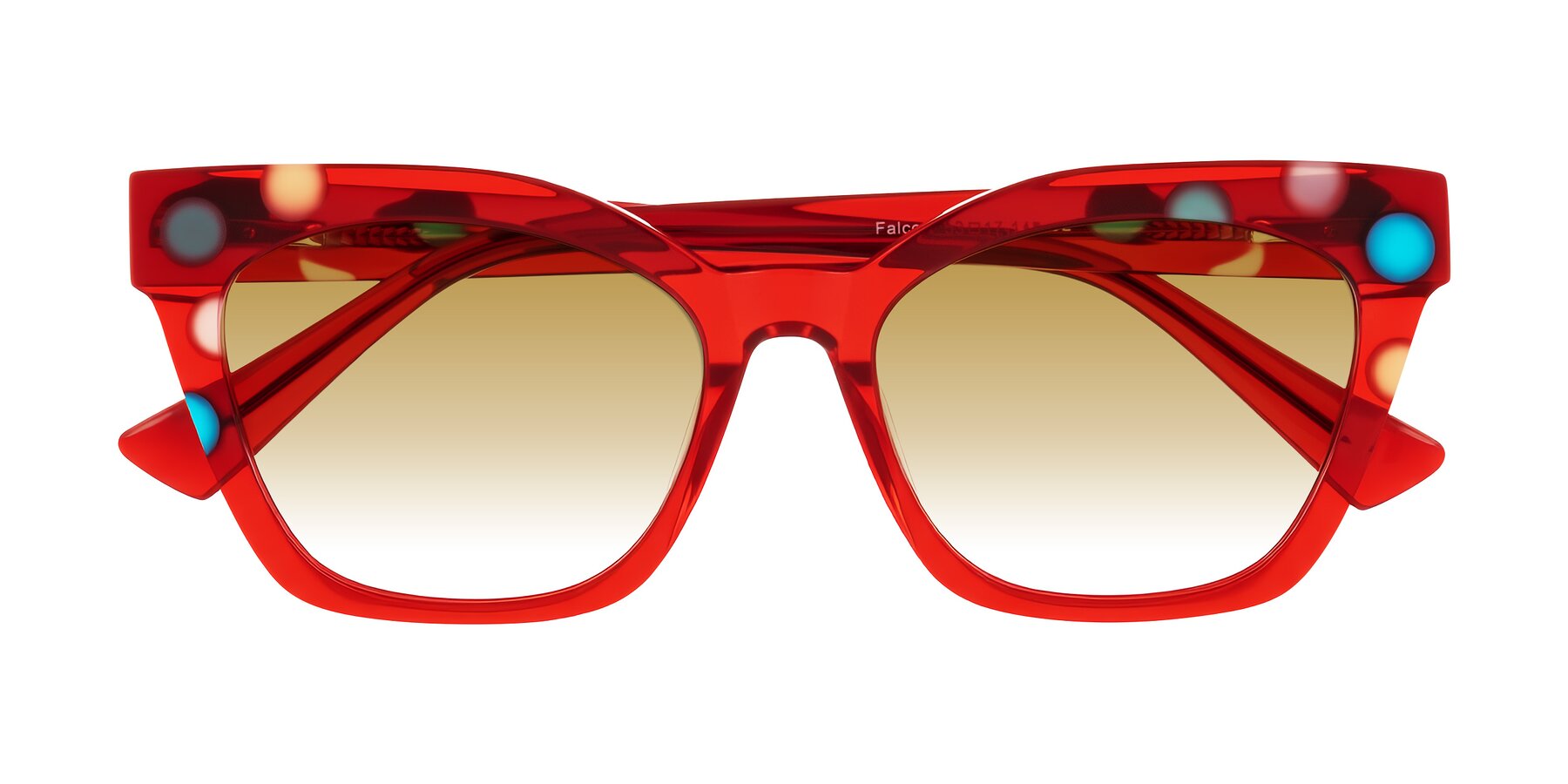 Folded Front of Falcon in Sage Dots with Champagne Gradient Lenses