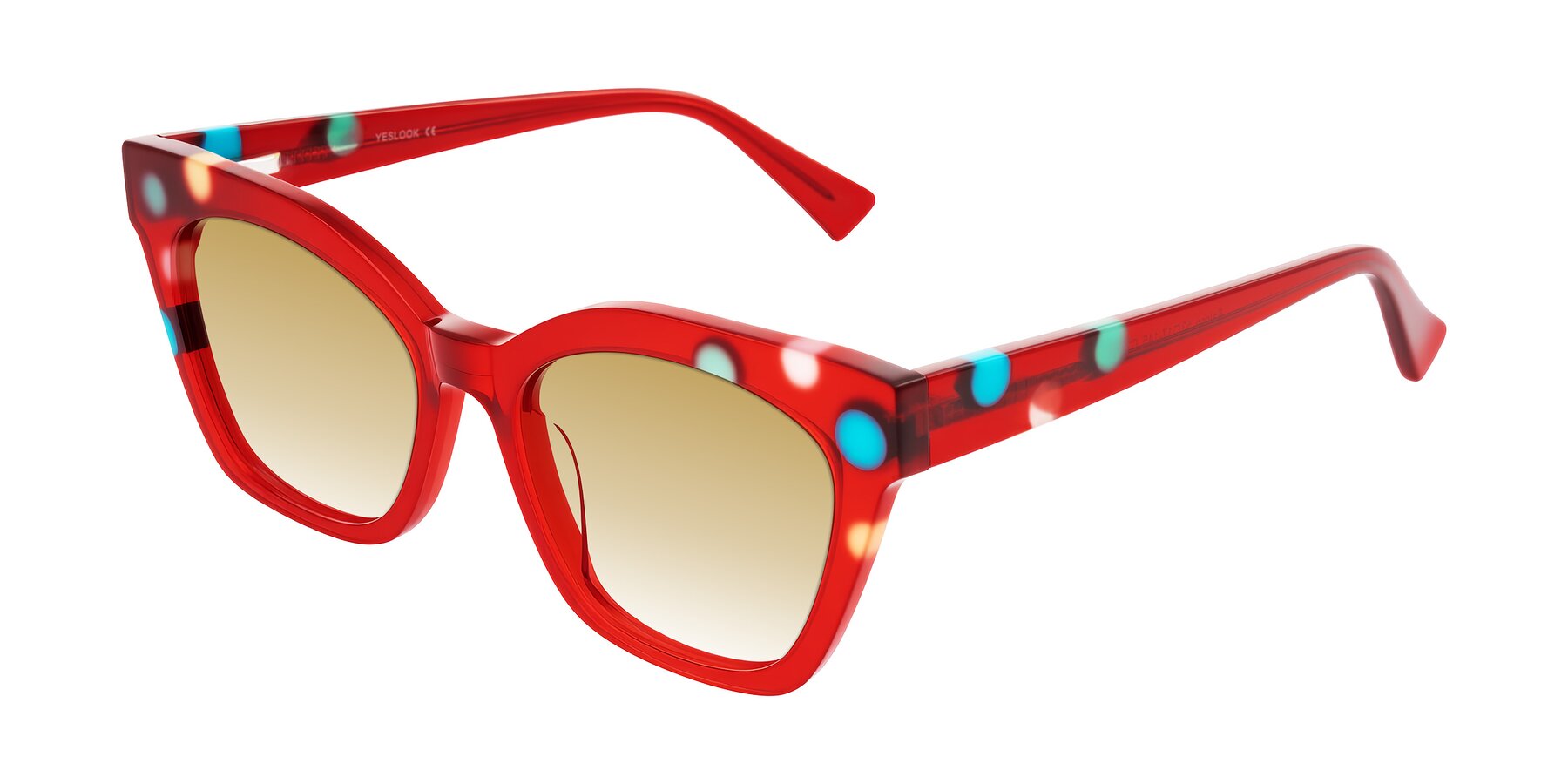 Angle of Falcon in Sage Dots with Champagne Gradient Lenses