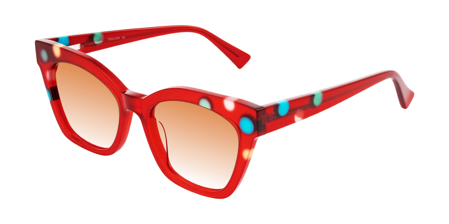 Angle of Falcon in Sage Dots with Orange Gradient Lenses