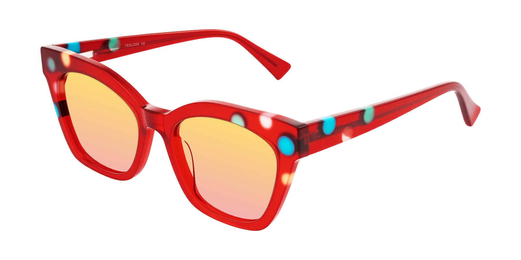 Angle of Falcon in Sage Dots with Yellow / Pink Gradient Lenses