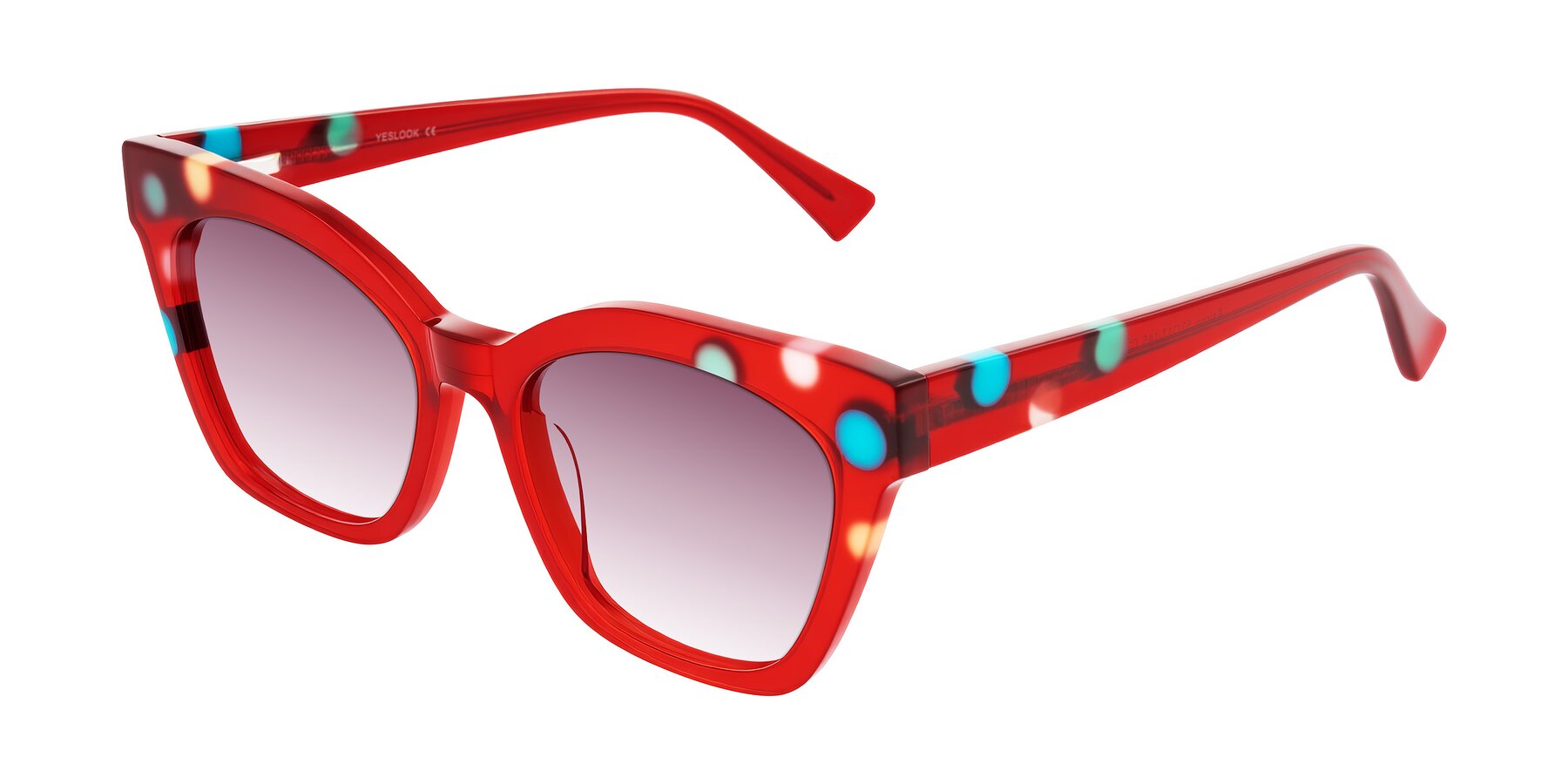 Angle of Falcon in Sage Dots with Wine Gradient Lenses