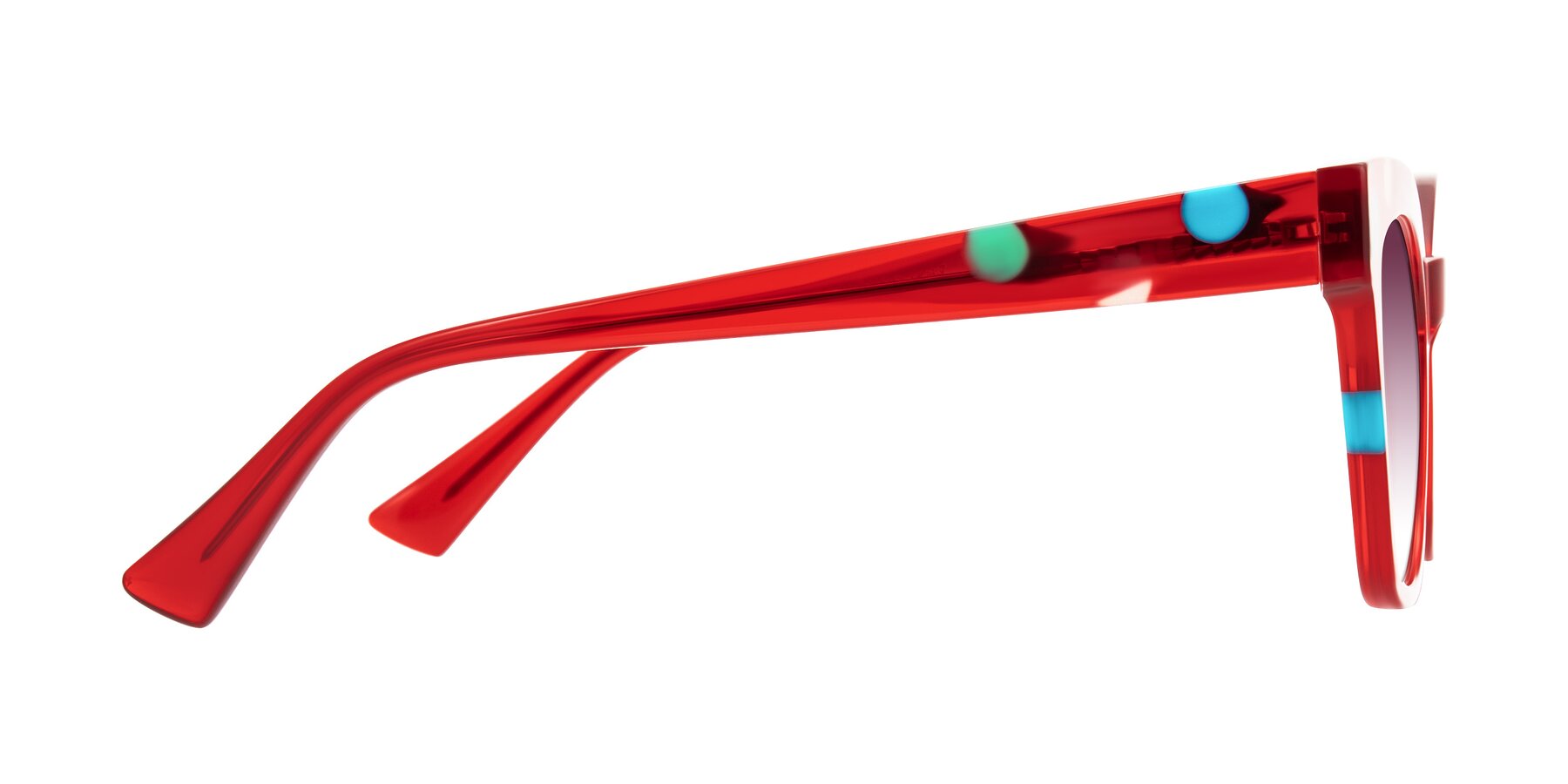 Side of Falcon in Sage Dots with Wine Gradient Lenses