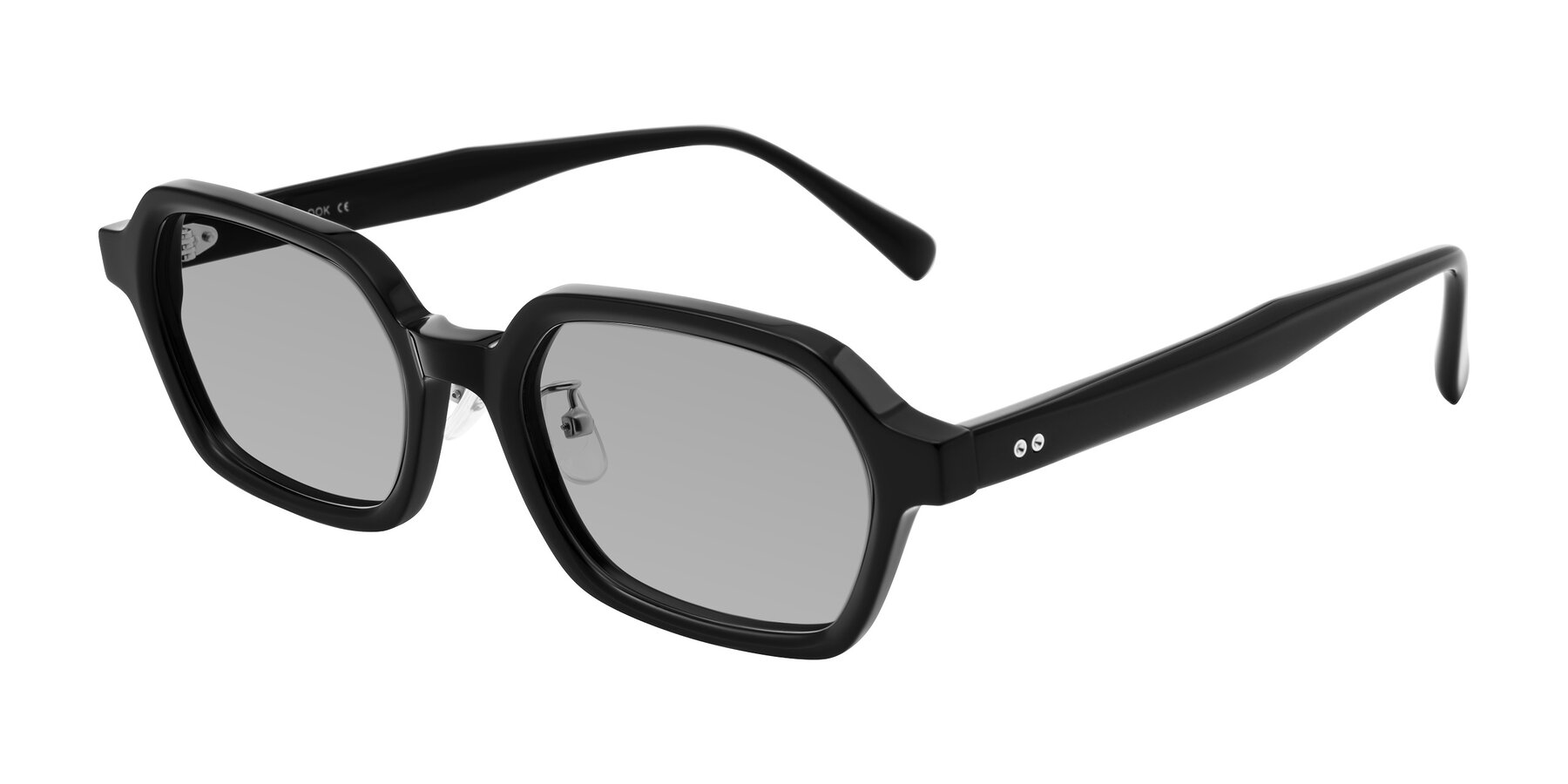 Angle of Hicles in Black with Light Gray Tinted Lenses