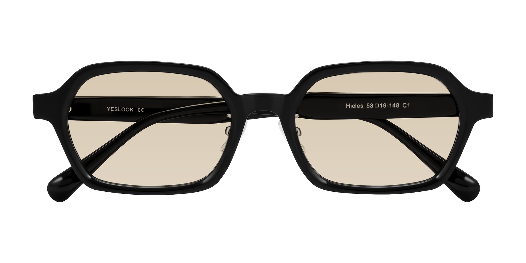 Folded Front of Hicles in Black with Light Brown Tinted Lenses
