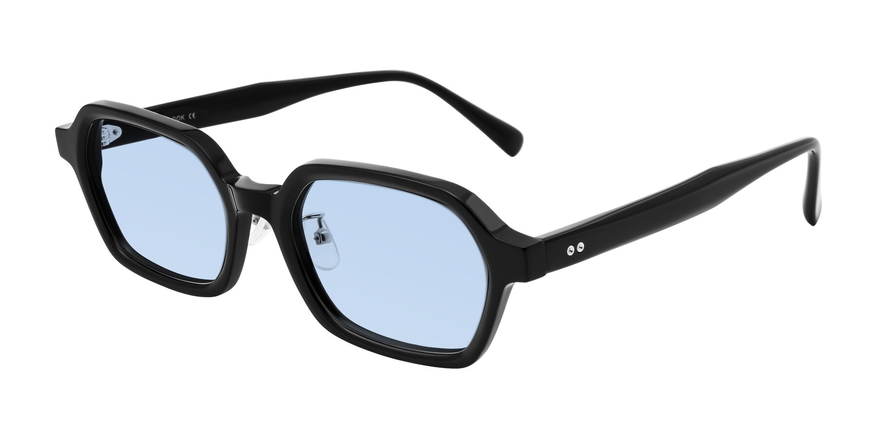 Angle of Hicles in Black with Light Blue Tinted Lenses