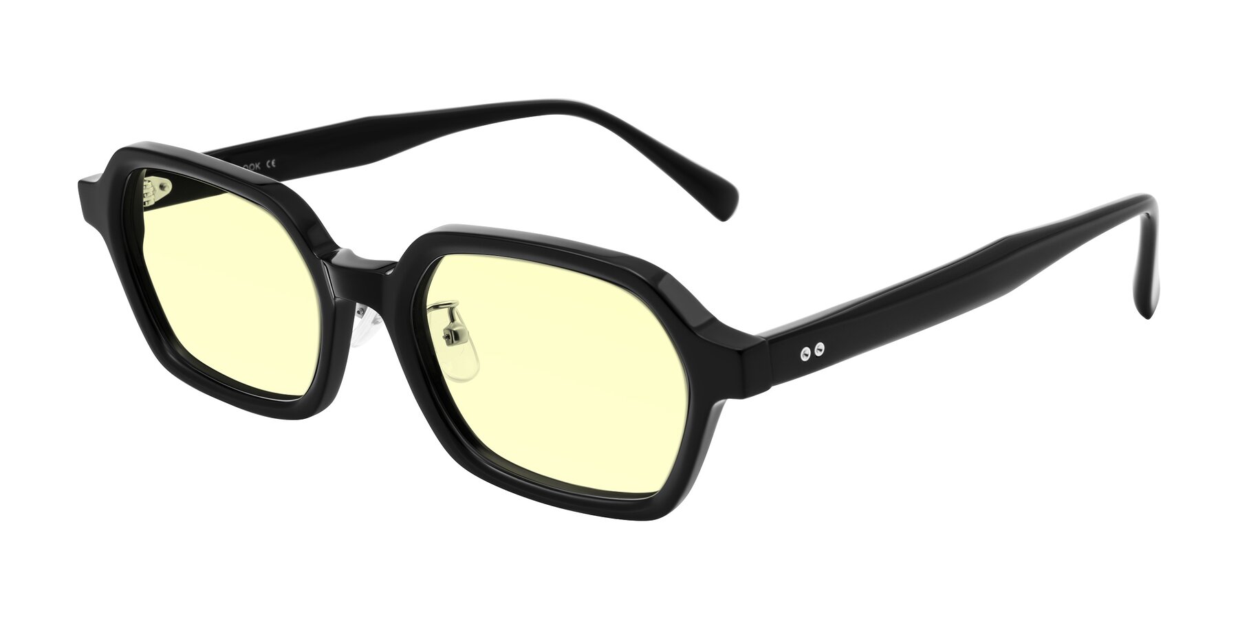 Angle of Hicles in Black with Light Yellow Tinted Lenses