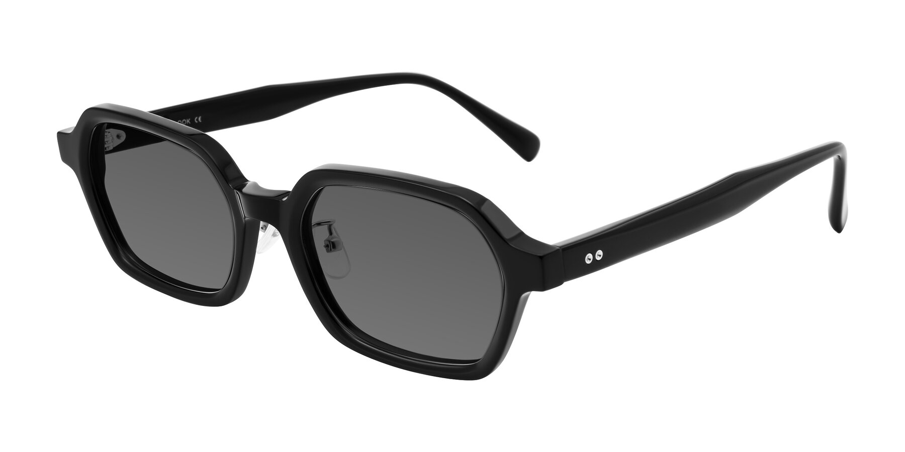 Angle of Hicles in Black with Medium Gray Tinted Lenses