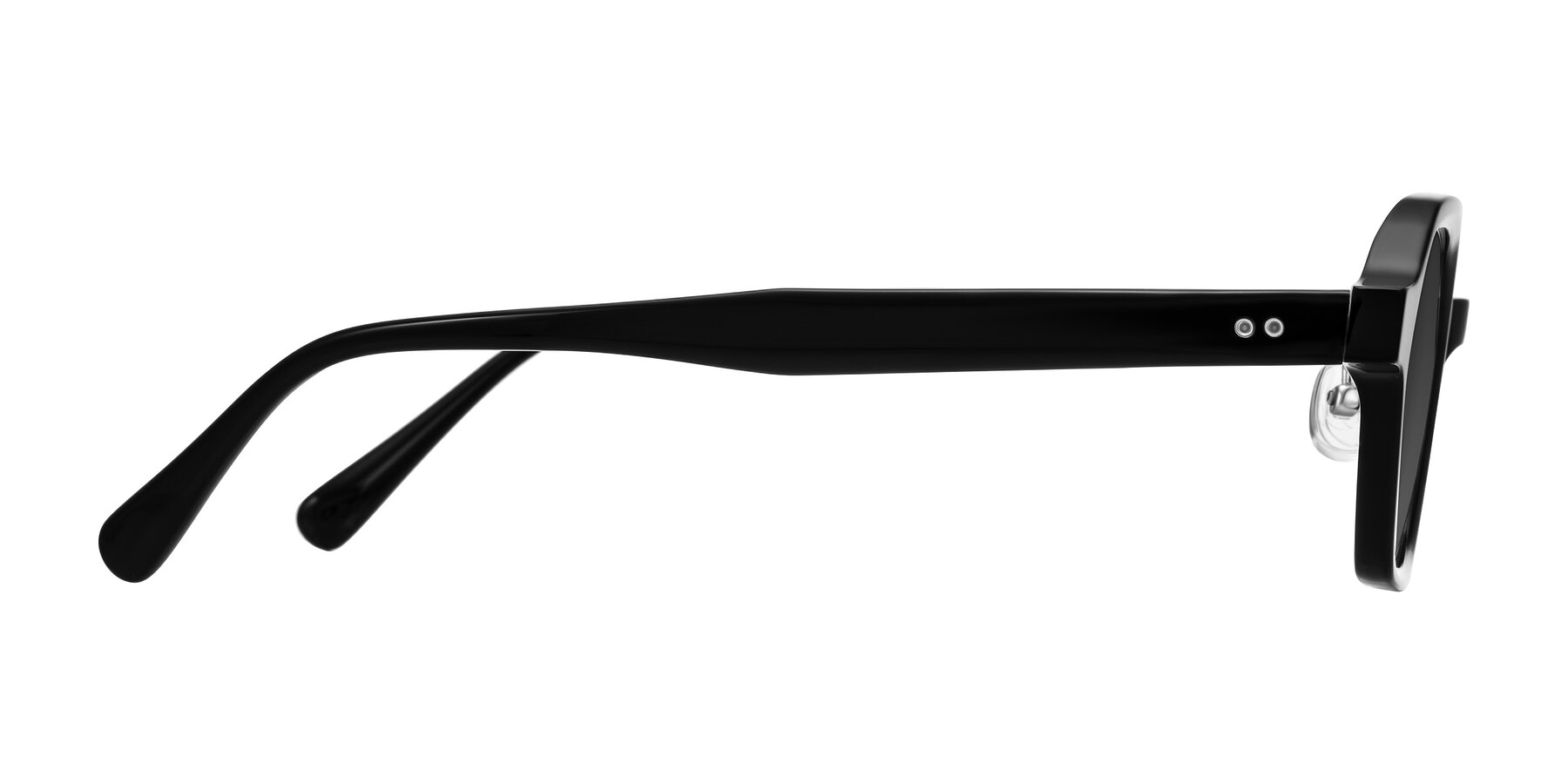 Side of Hicles in Black with Gray Tinted Lenses