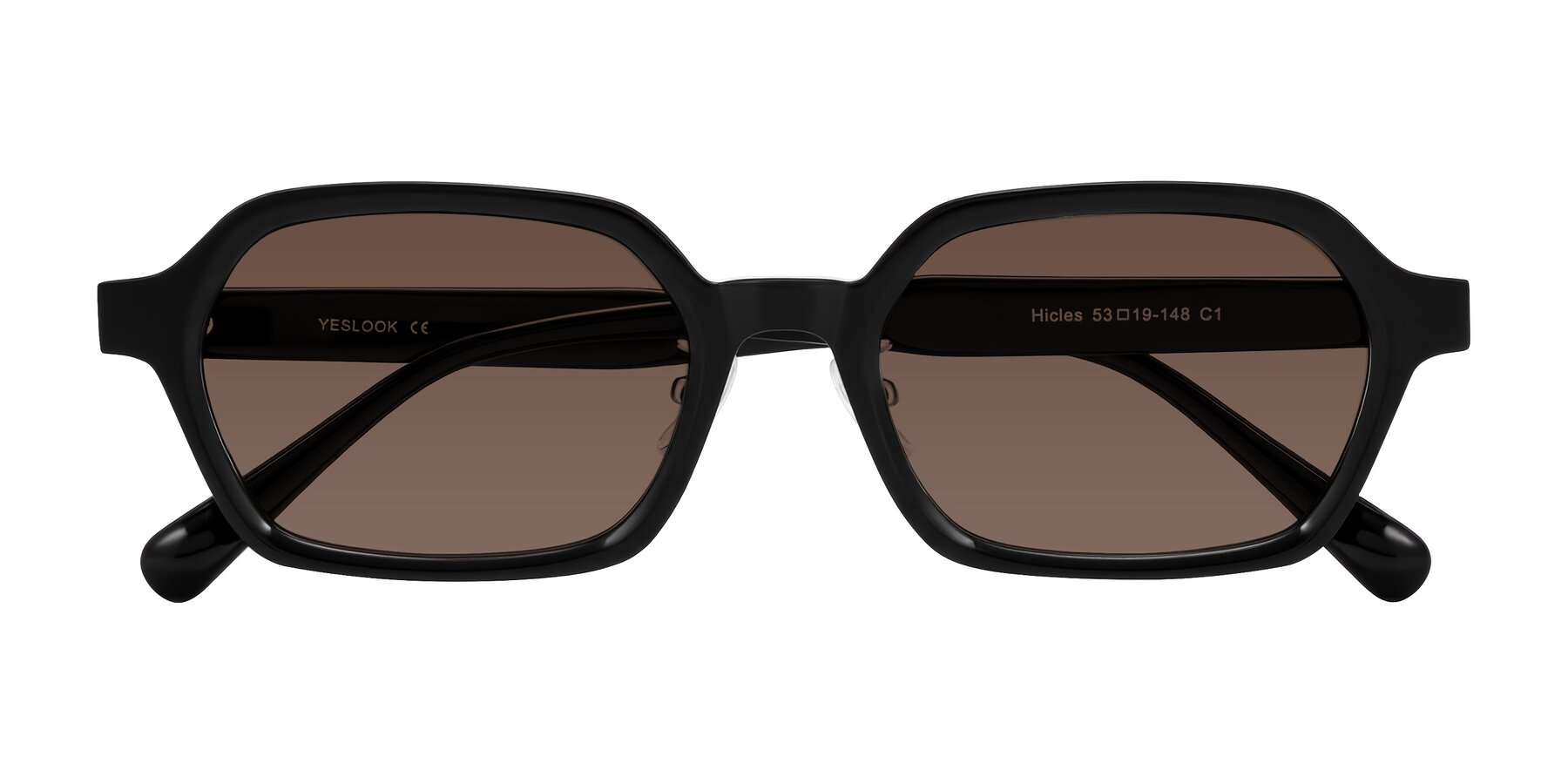 Folded Front of Hicles in Black with Brown Tinted Lenses