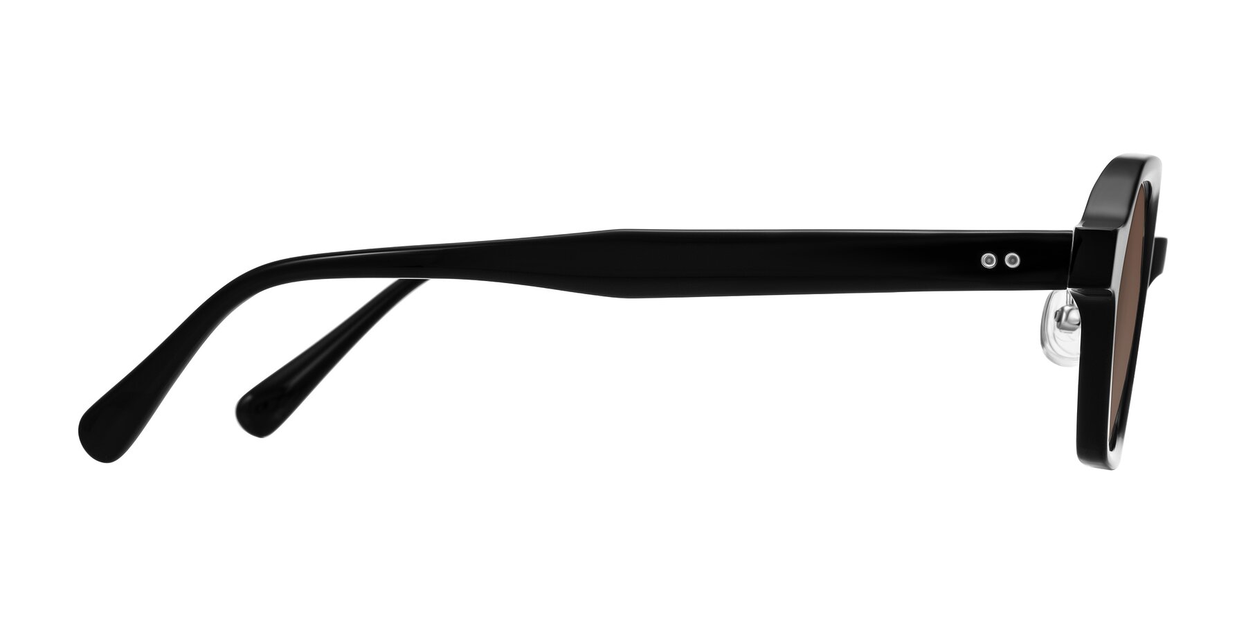 Side of Hicles in Black with Brown Tinted Lenses