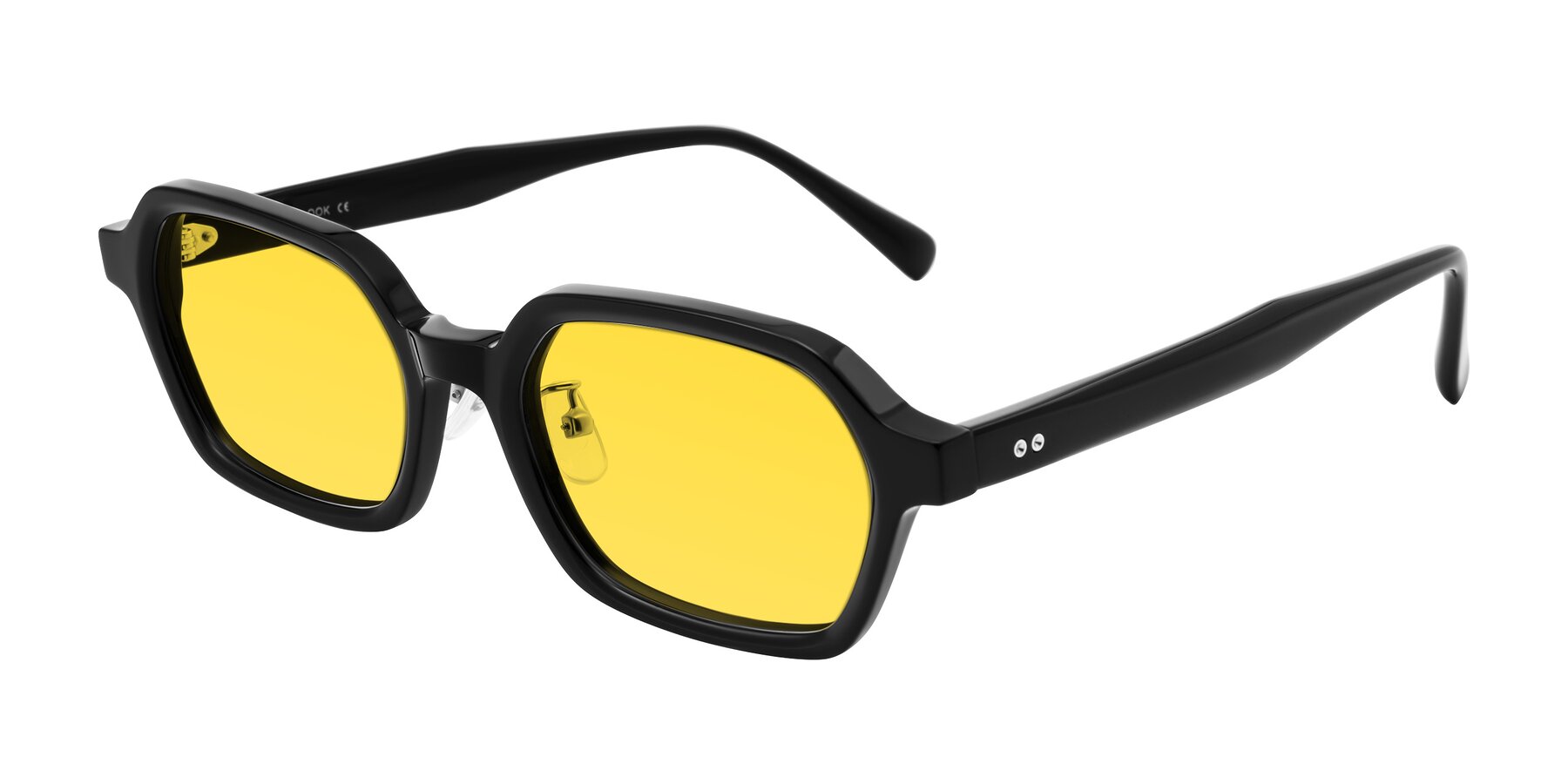 Angle of Hicles in Black with Yellow Tinted Lenses