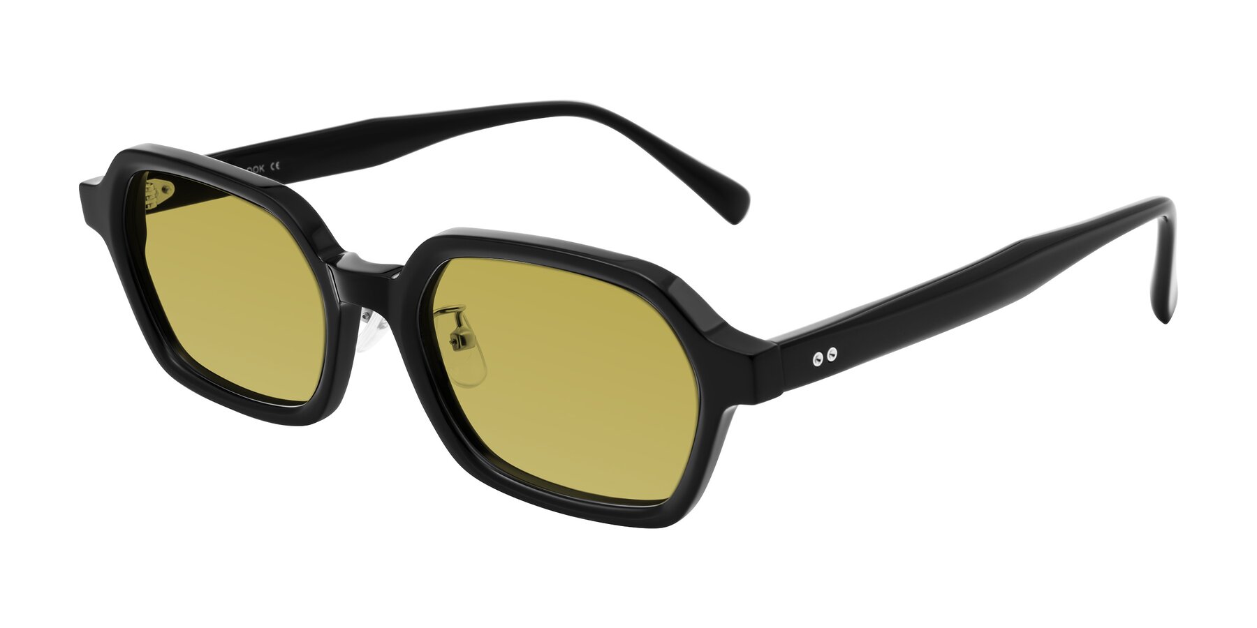 Angle of Hicles in Black with Champagne Tinted Lenses