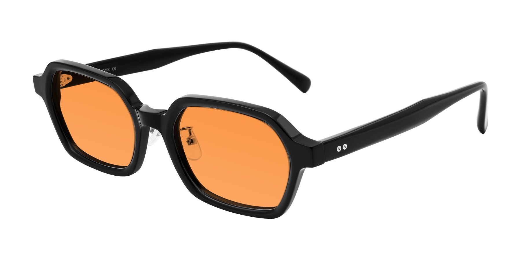 Angle of Hicles in Black with Orange Tinted Lenses