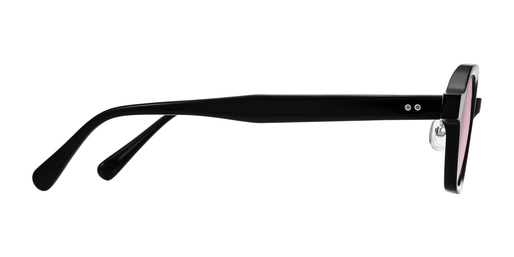 Side of Hicles in Black with Light Wine Tinted Lenses