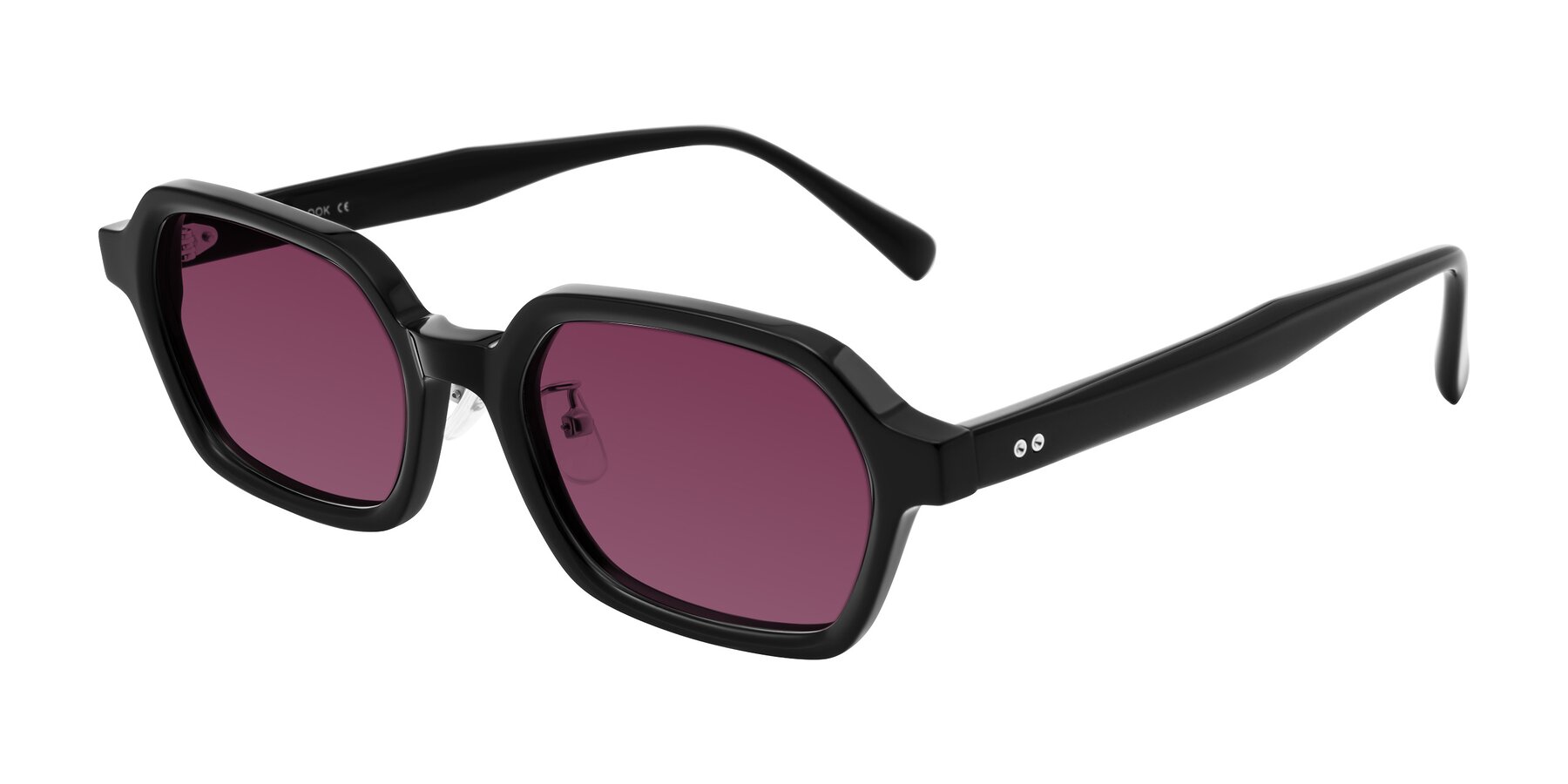 Angle of Hicles in Black with Wine Tinted Lenses