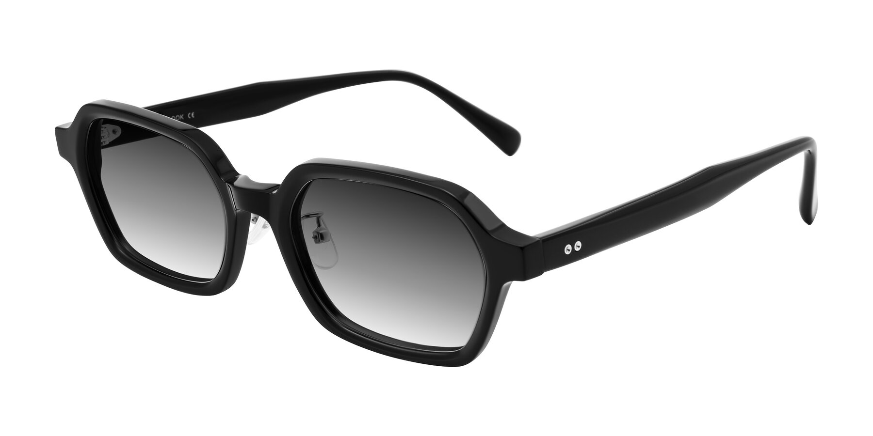 Angle of Hicles in Black with Gray Gradient Lenses
