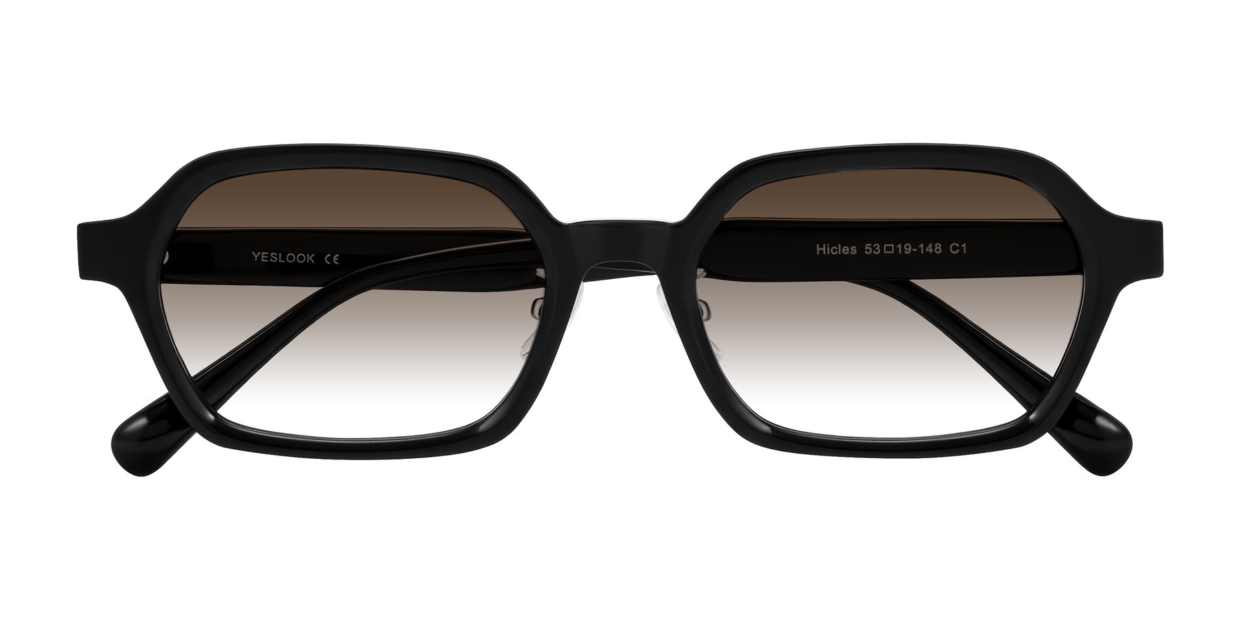 Folded Front of Hicles in Black with Brown Gradient Lenses