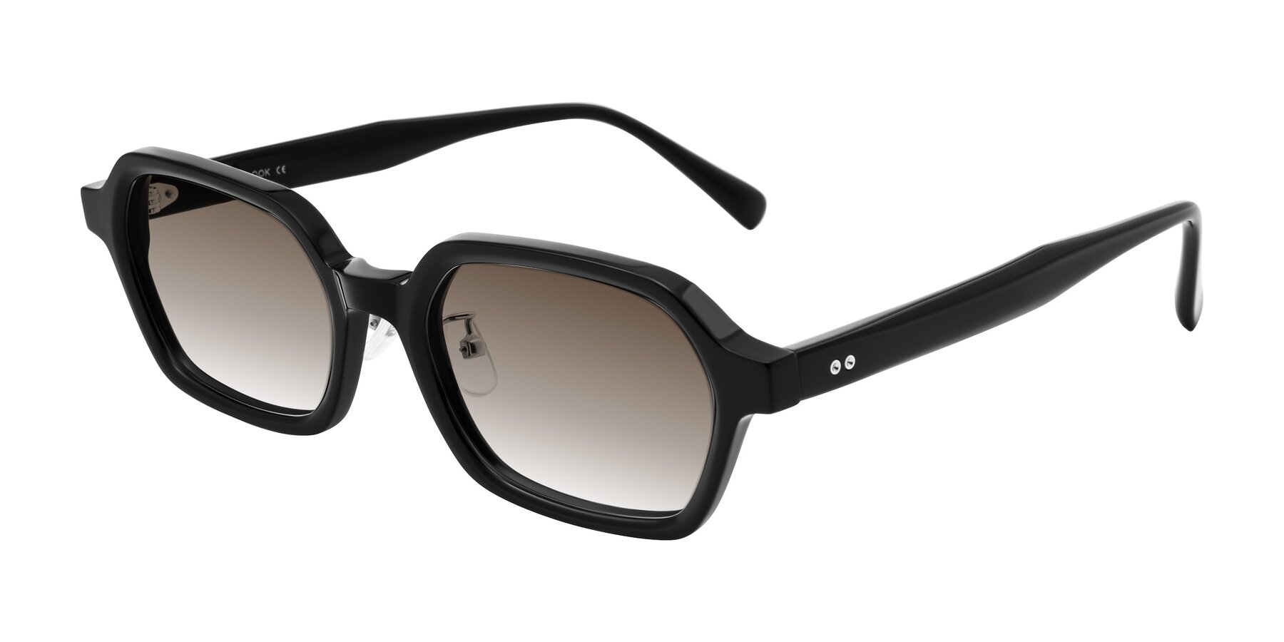 Angle of Hicles in Black with Brown Gradient Lenses