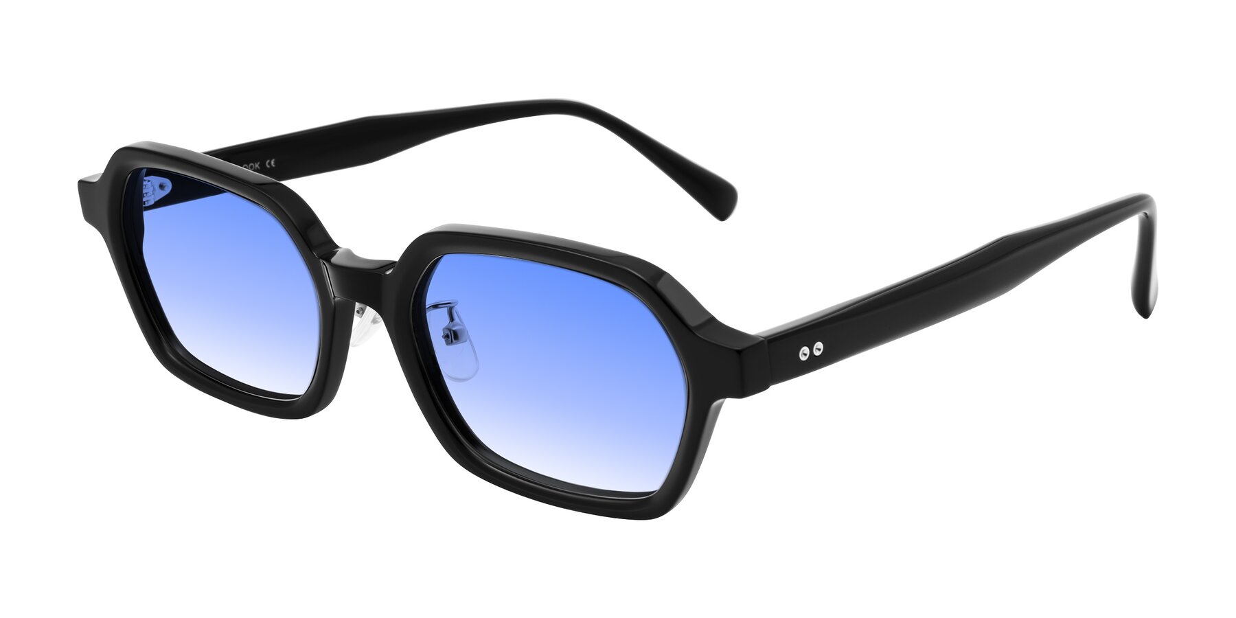 Angle of Hicles in Black with Blue Gradient Lenses
