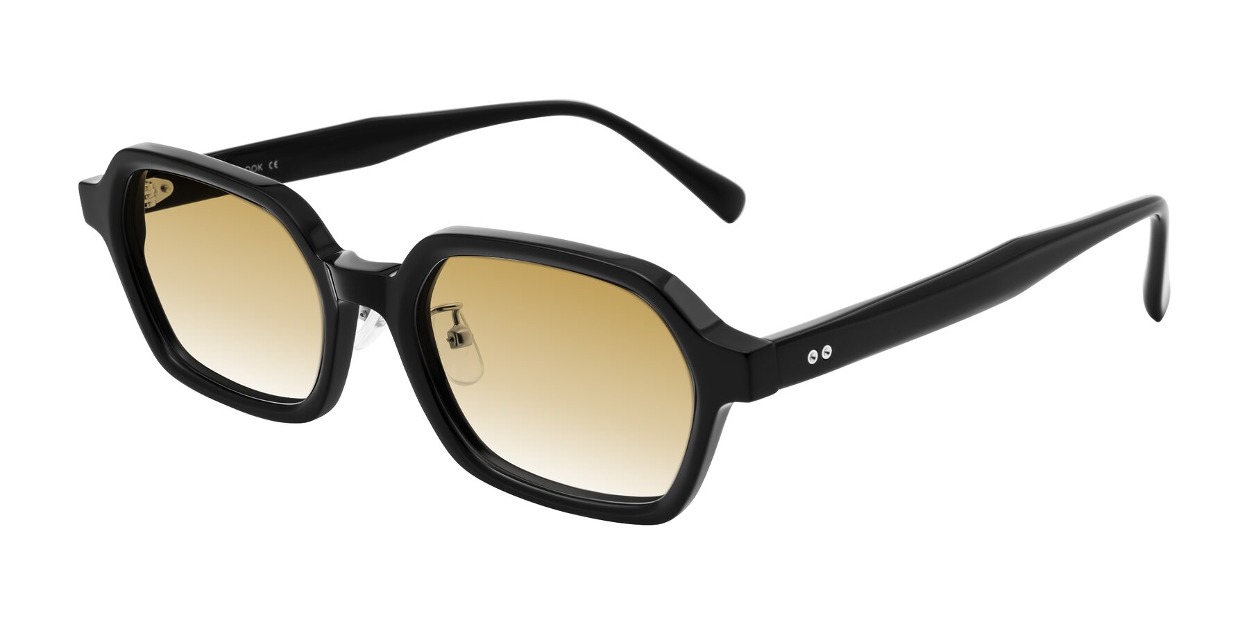 Angle of Hicles in Black with Champagne Gradient Lenses