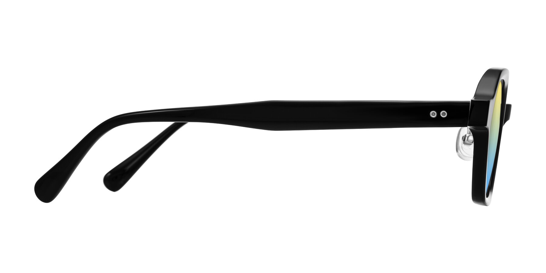Side of Hicles in Black with Yellow / Blue Gradient Lenses