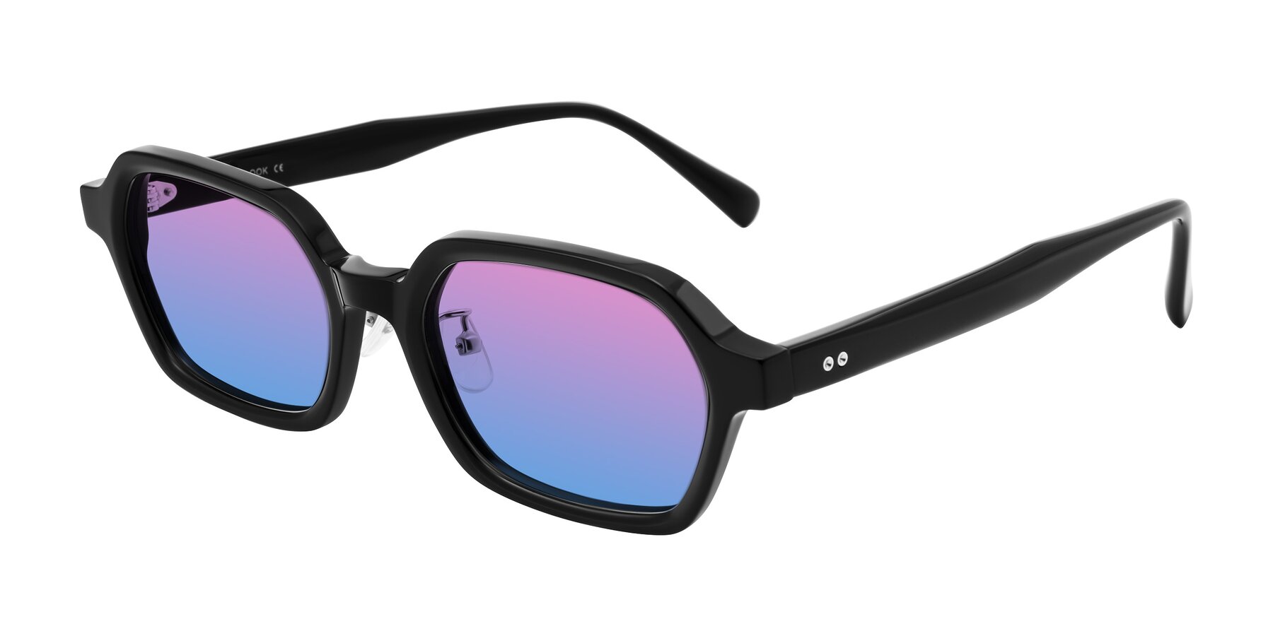 Angle of Hicles in Black with Pink / Blue Gradient Lenses