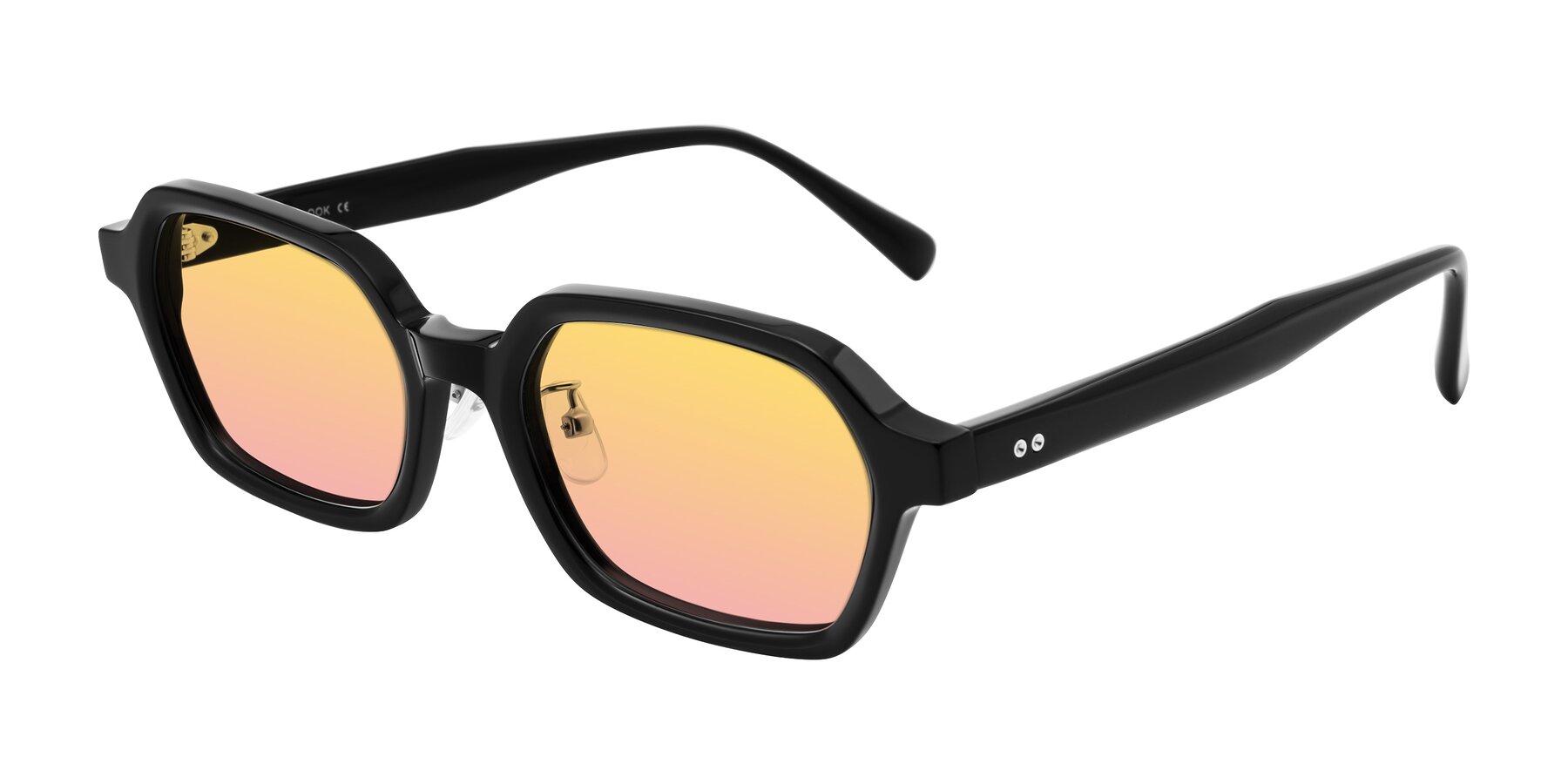 Angle of Hicles in Black with Yellow / Pink Gradient Lenses