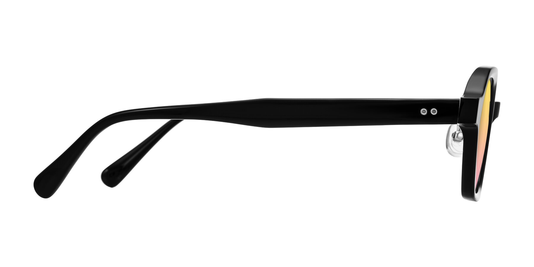 Side of Hicles in Black with Yellow / Pink Gradient Lenses