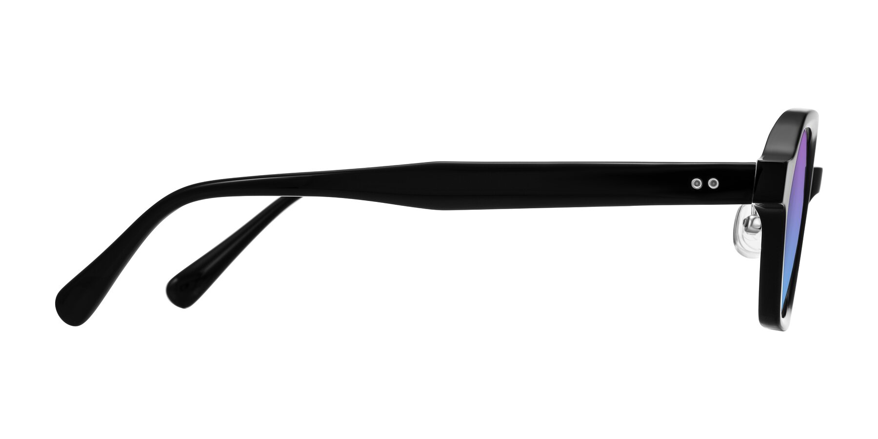 Side of Hicles in Black with Purple / Blue Gradient Lenses