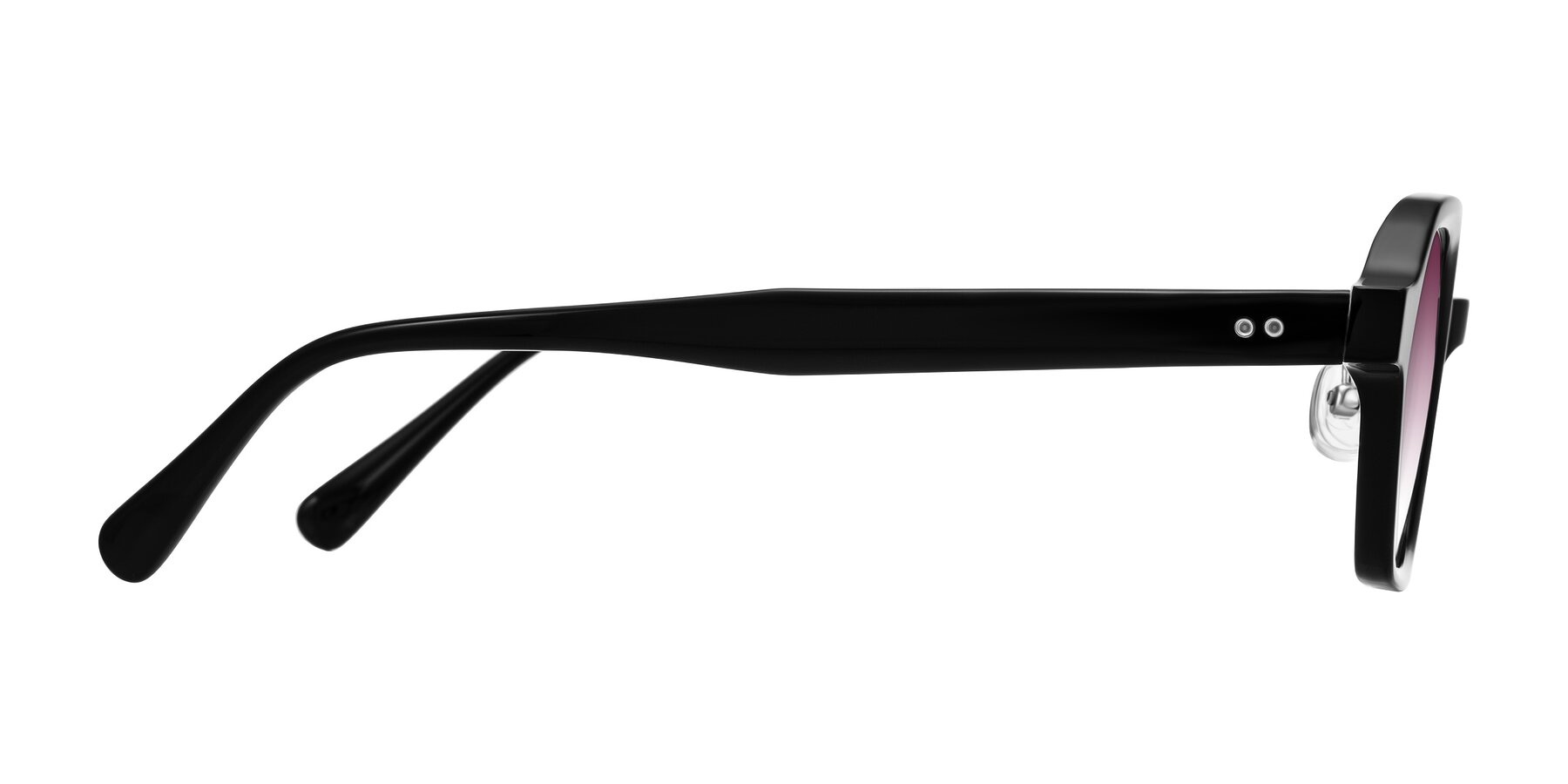 Side of Hicles in Black with Wine Gradient Lenses