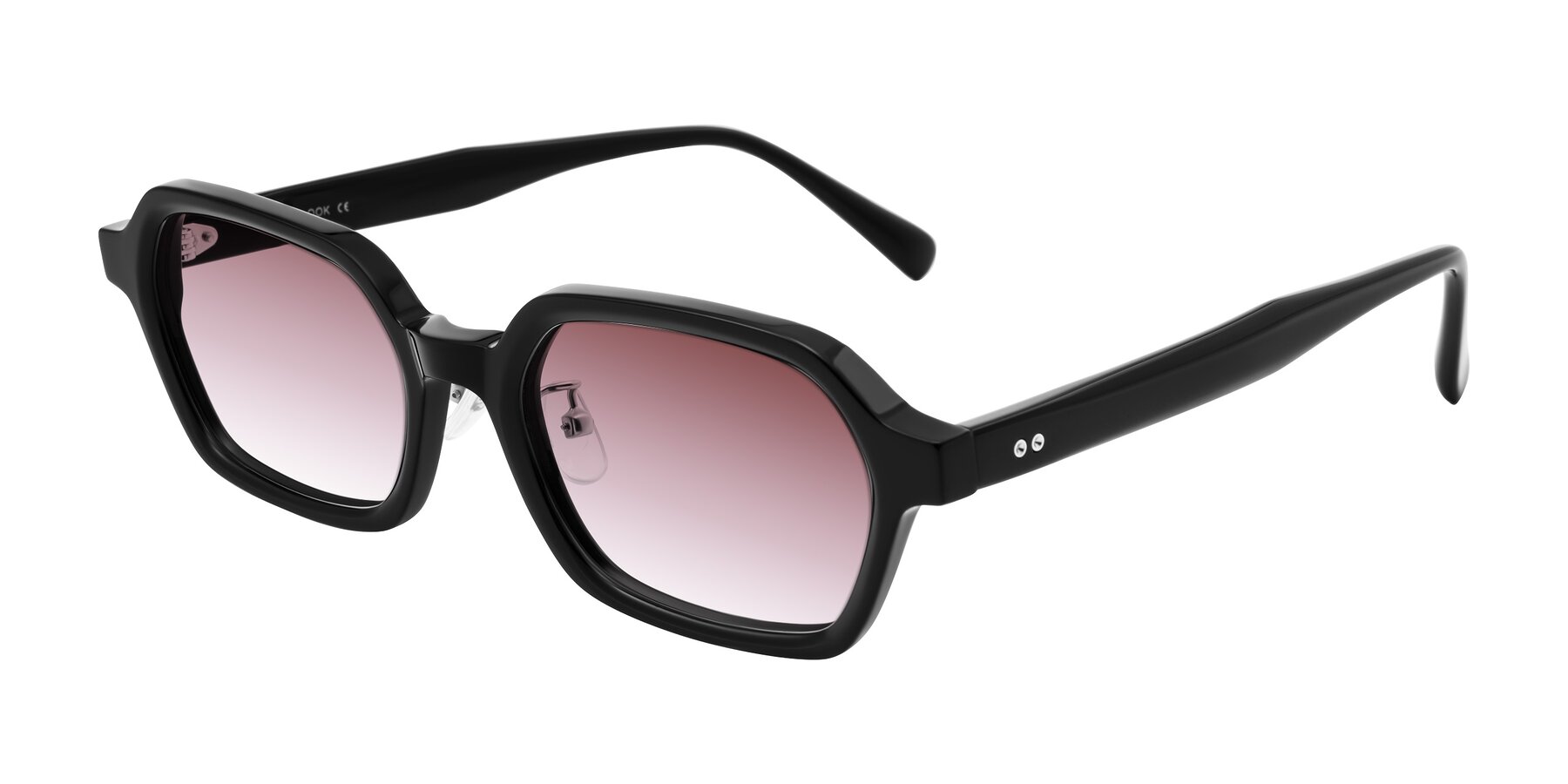 Angle of Hicles in Black with Garnet Gradient Lenses