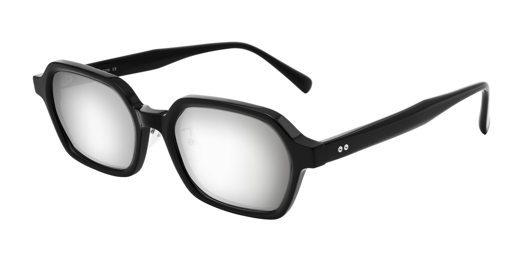 Angle of Hicles in Black with Silver Mirrored Lenses