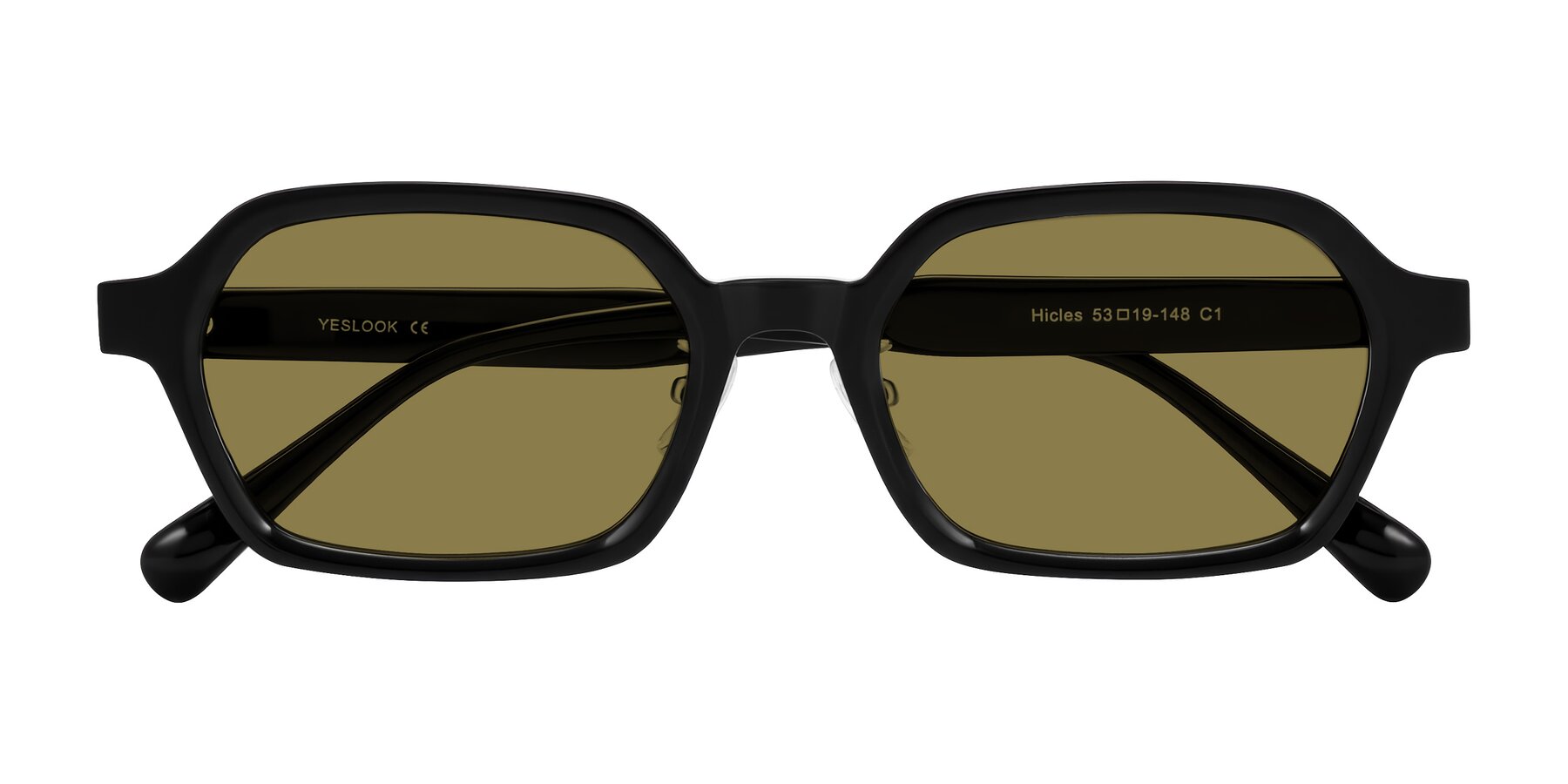 Folded Front of Hicles in Black with Brown Polarized Lenses