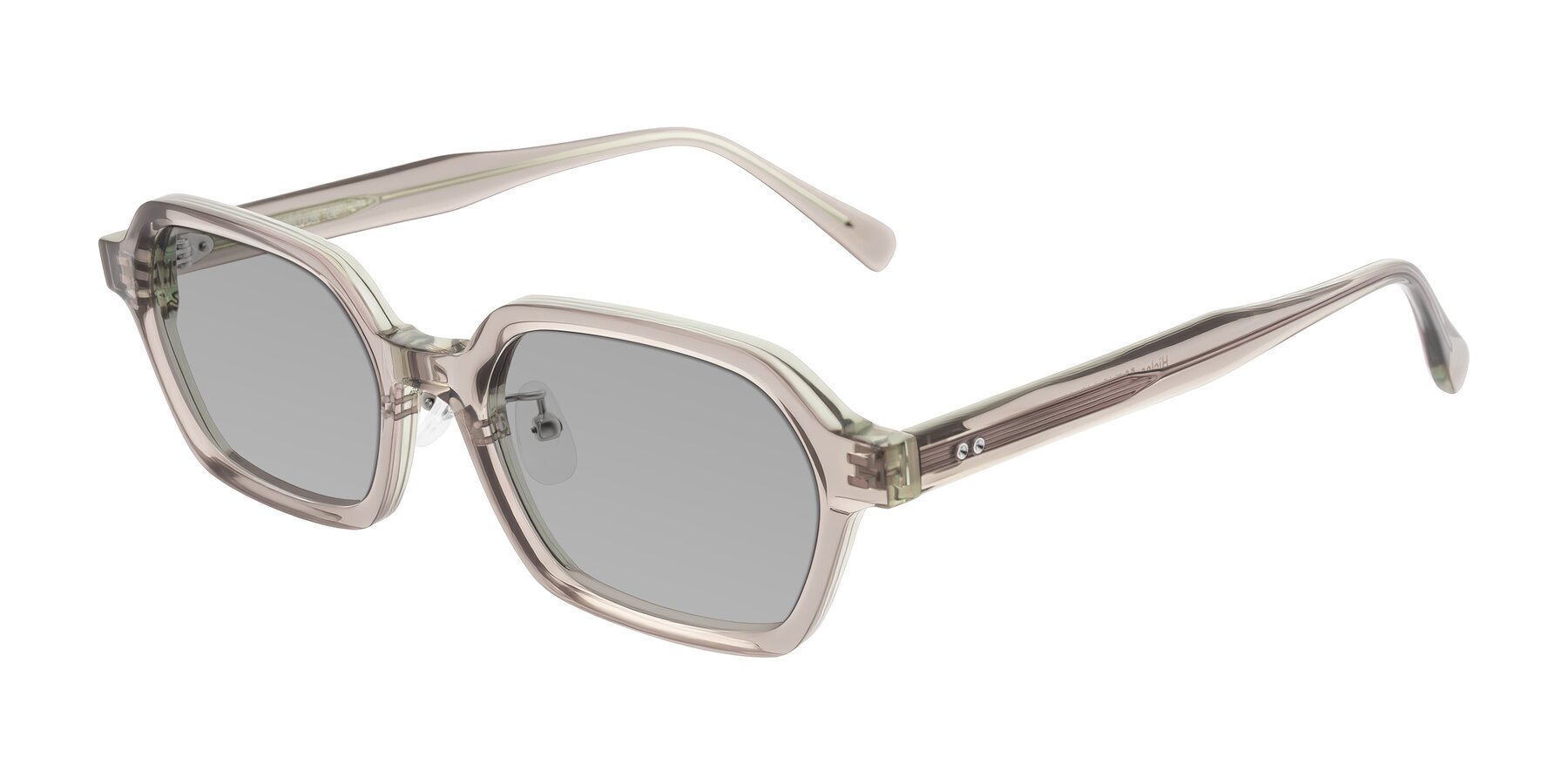 Angle of Hicles in Translucent Light Brown with Light Gray Tinted Lenses