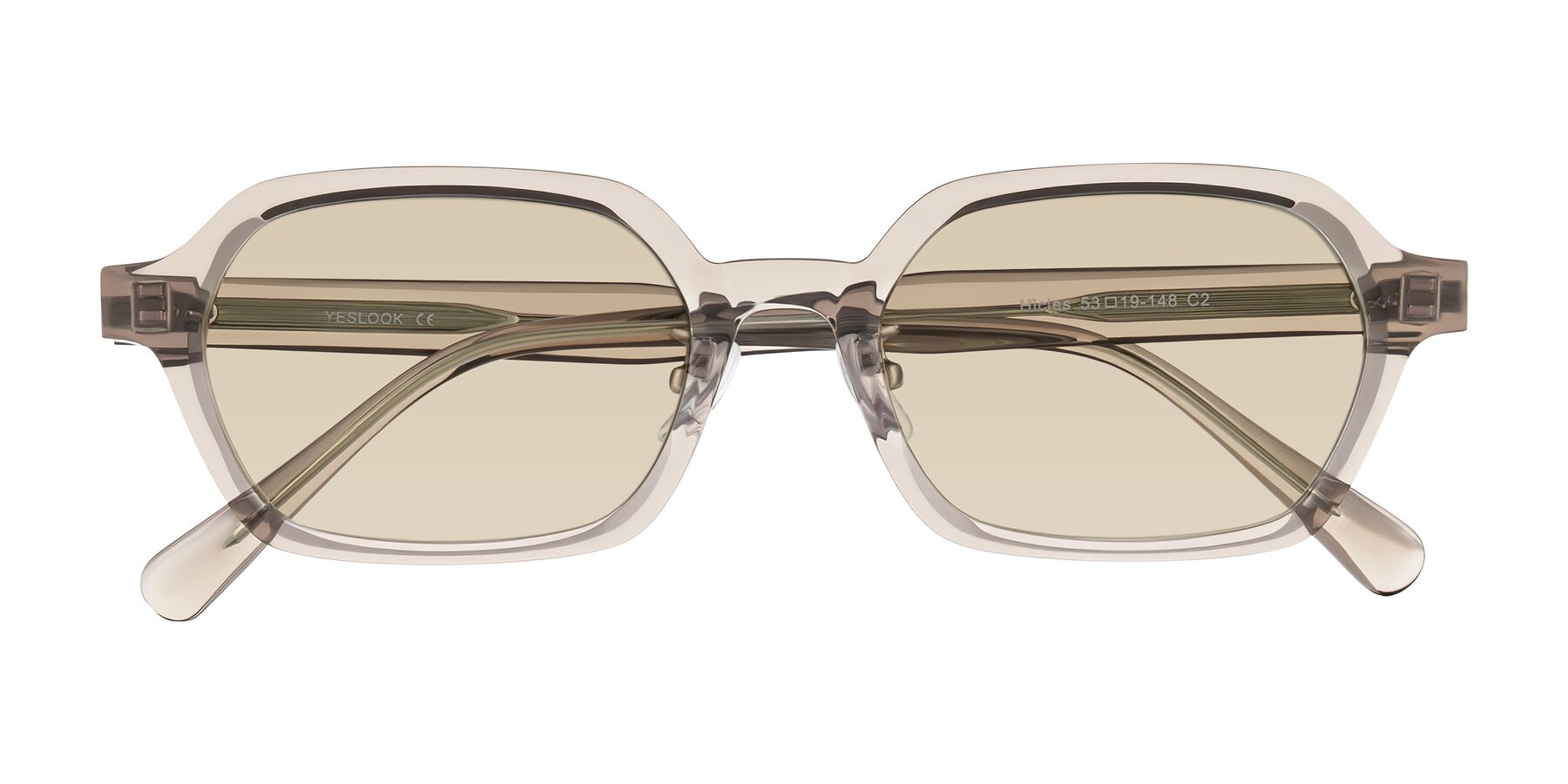 Folded Front of Hicles in Translucent Light Brown with Light Brown Tinted Lenses