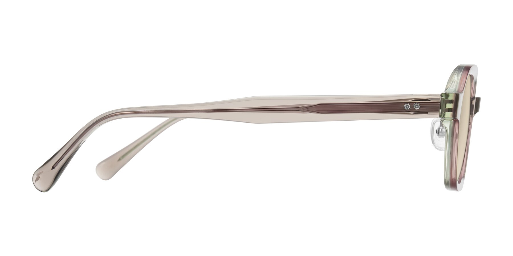 Side of Hicles in Translucent Light Brown with Light Brown Tinted Lenses