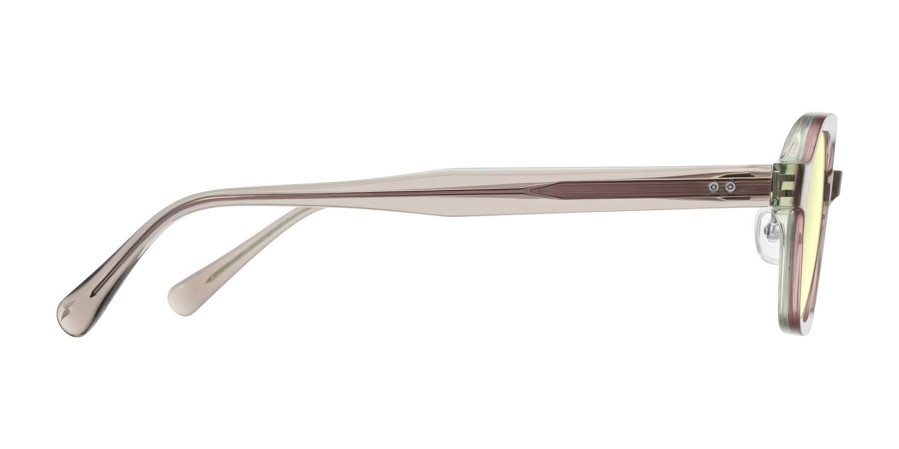 Side of Hicles in Translucent Light Brown with Light Yellow Tinted Lenses