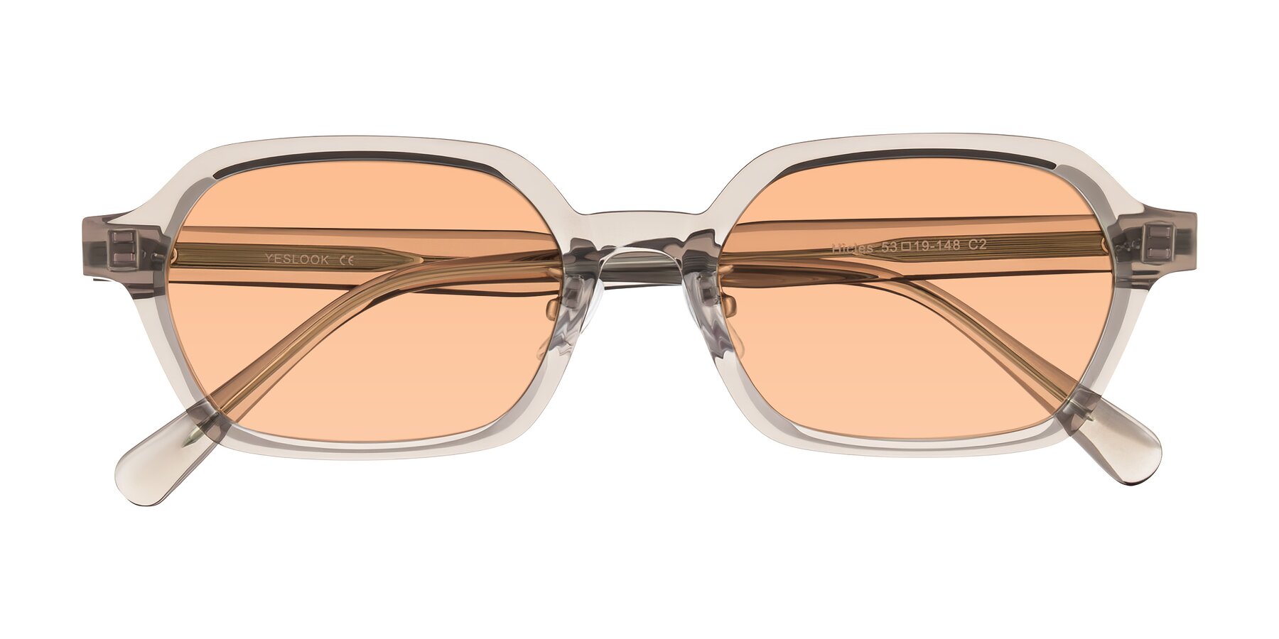 Folded Front of Hicles in Translucent Light Brown with Light Orange Tinted Lenses