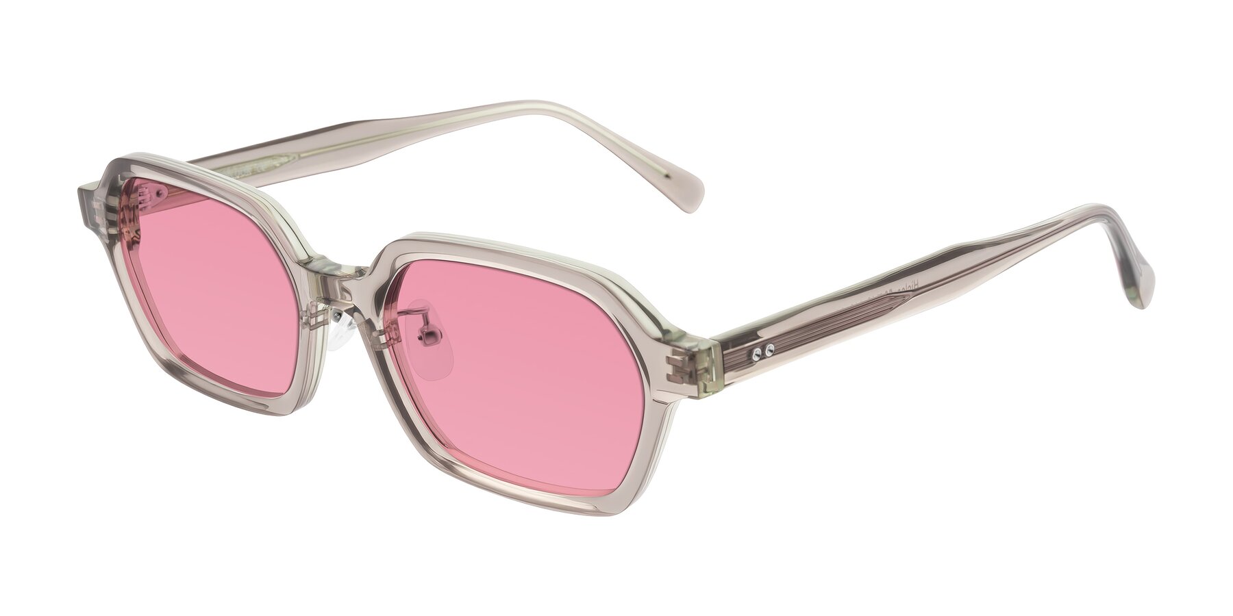 Angle of Hicles in Translucent Light Brown with Pink Tinted Lenses