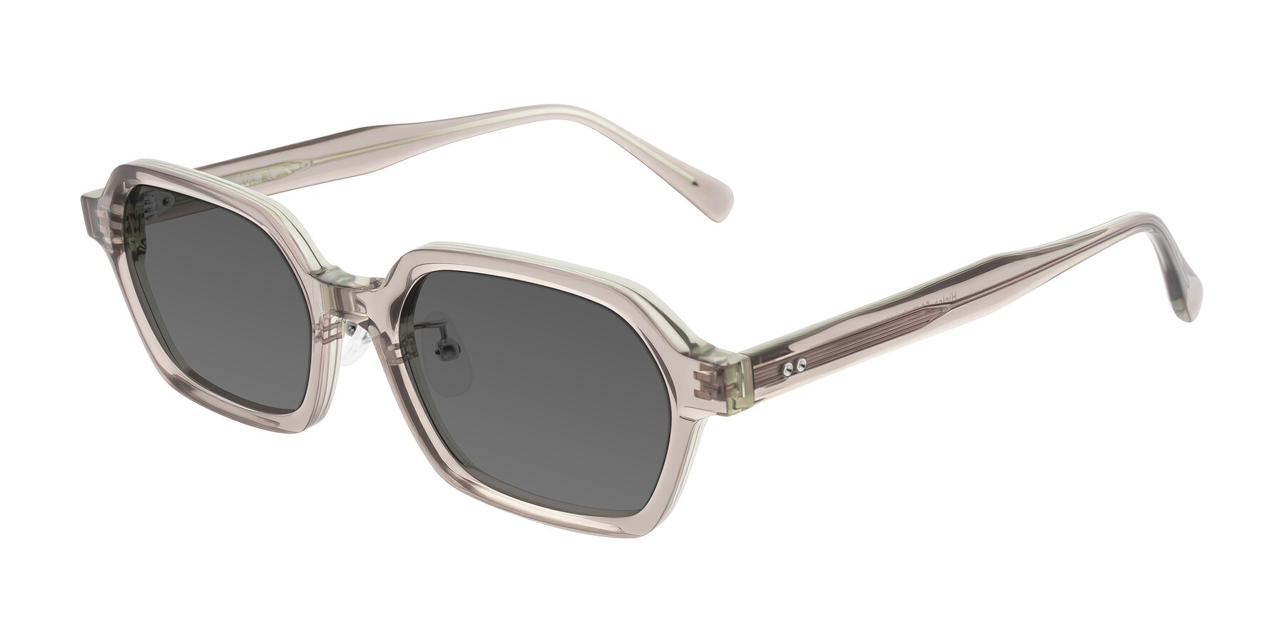 Angle of Hicles in Translucent Light Brown with Medium Gray Tinted Lenses