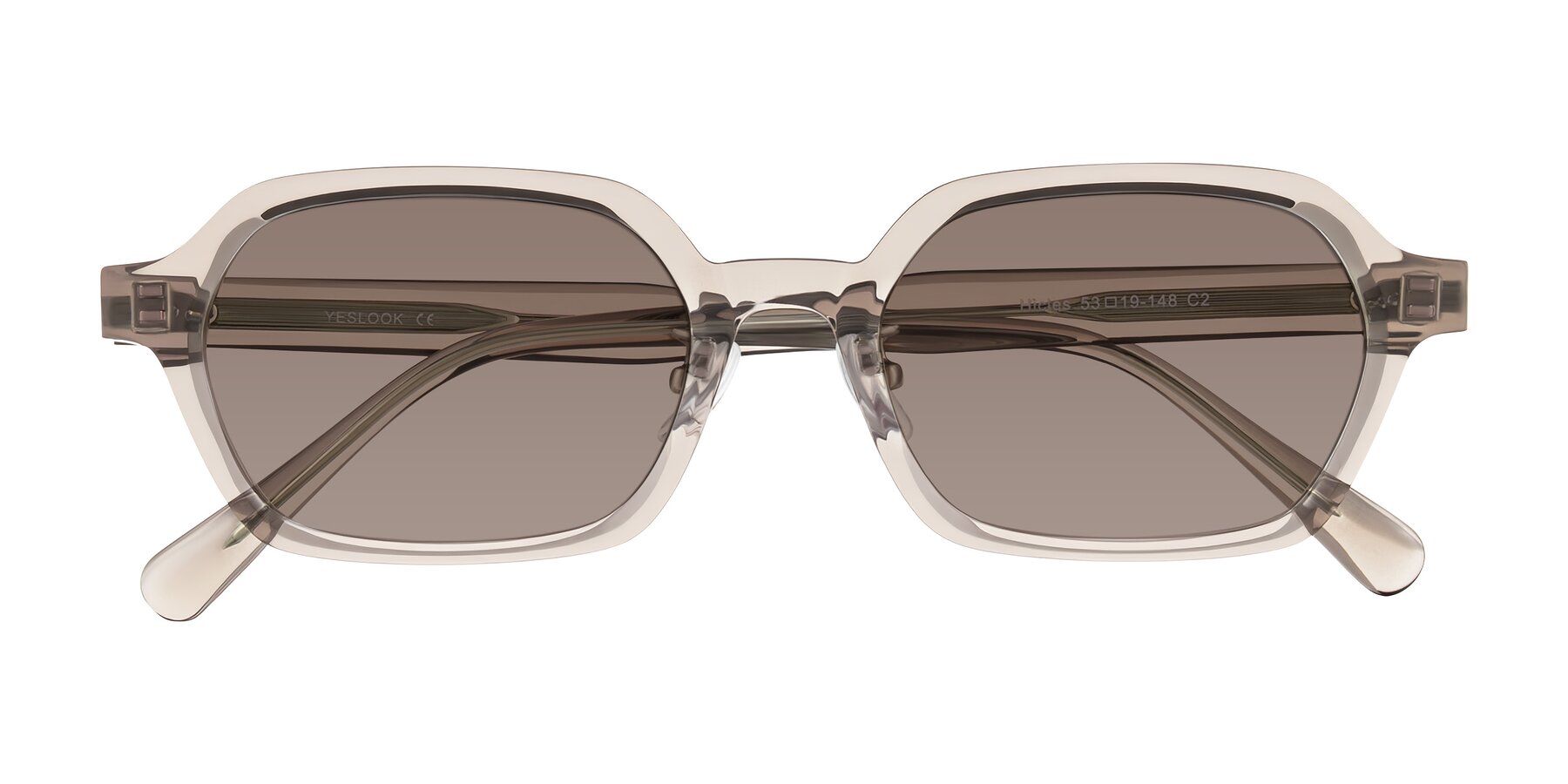 Folded Front of Hicles in Translucent Light Brown with Medium Brown Tinted Lenses