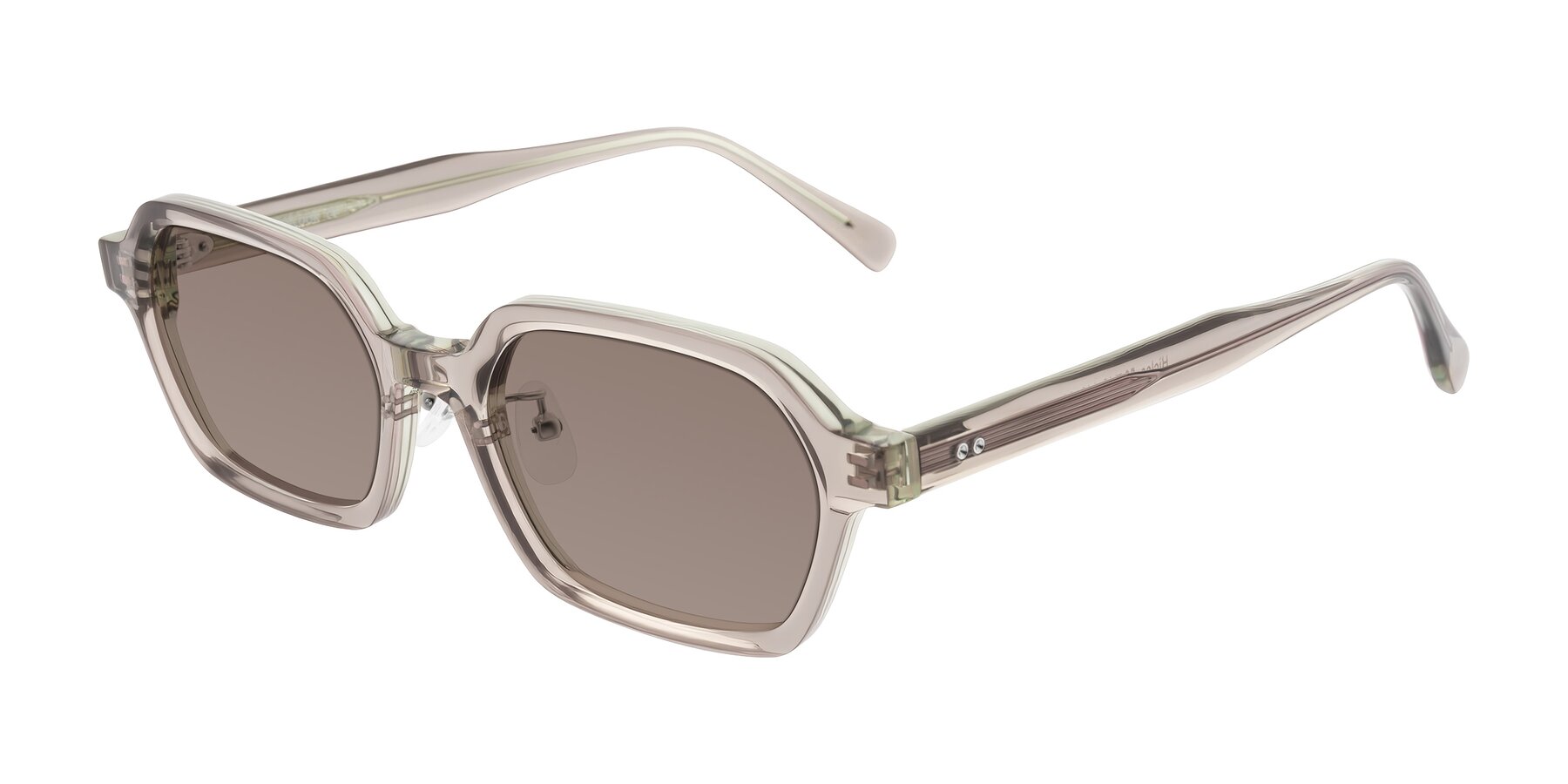 Angle of Hicles in Translucent Light Brown with Medium Brown Tinted Lenses
