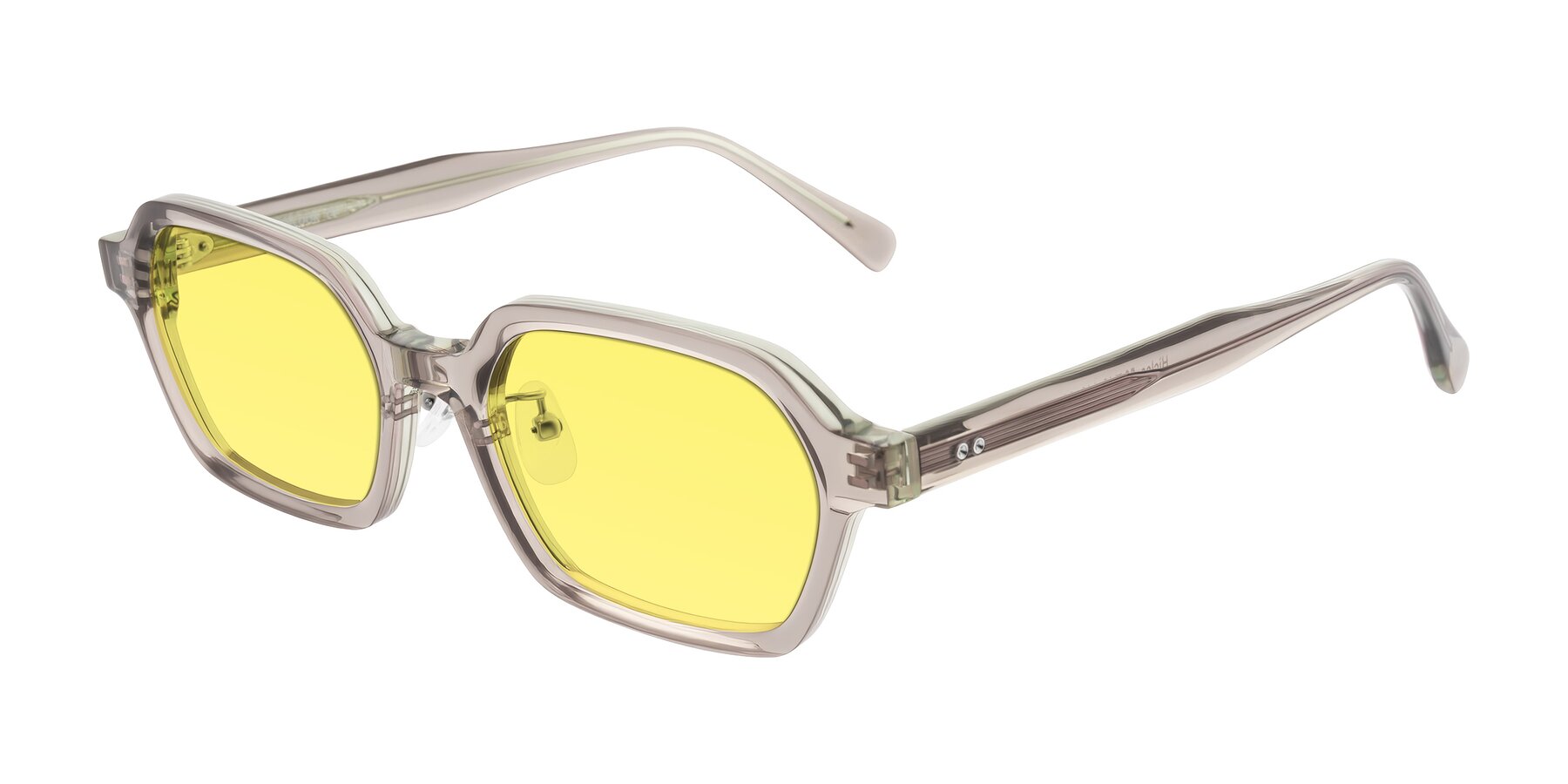 Angle of Hicles in Translucent Light Brown with Medium Yellow Tinted Lenses