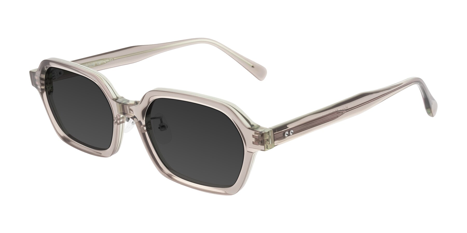 Angle of Hicles in Translucent Light Brown with Gray Tinted Lenses