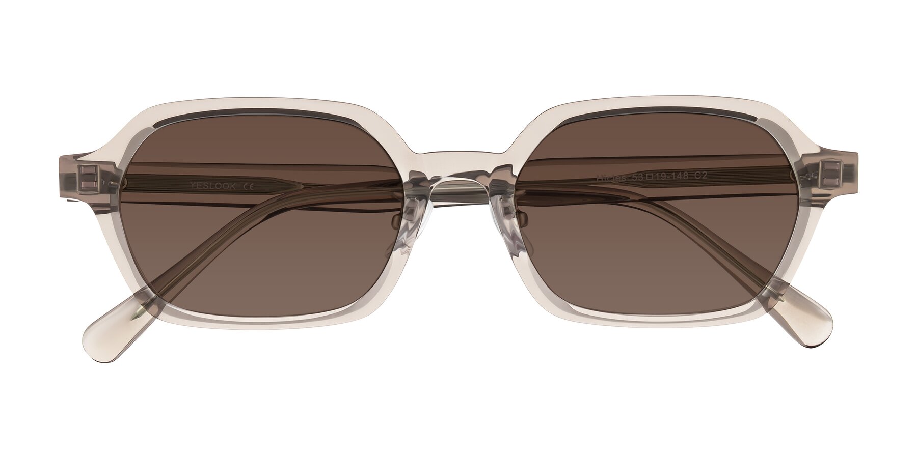 Folded Front of Hicles in Translucent Light Brown with Brown Tinted Lenses