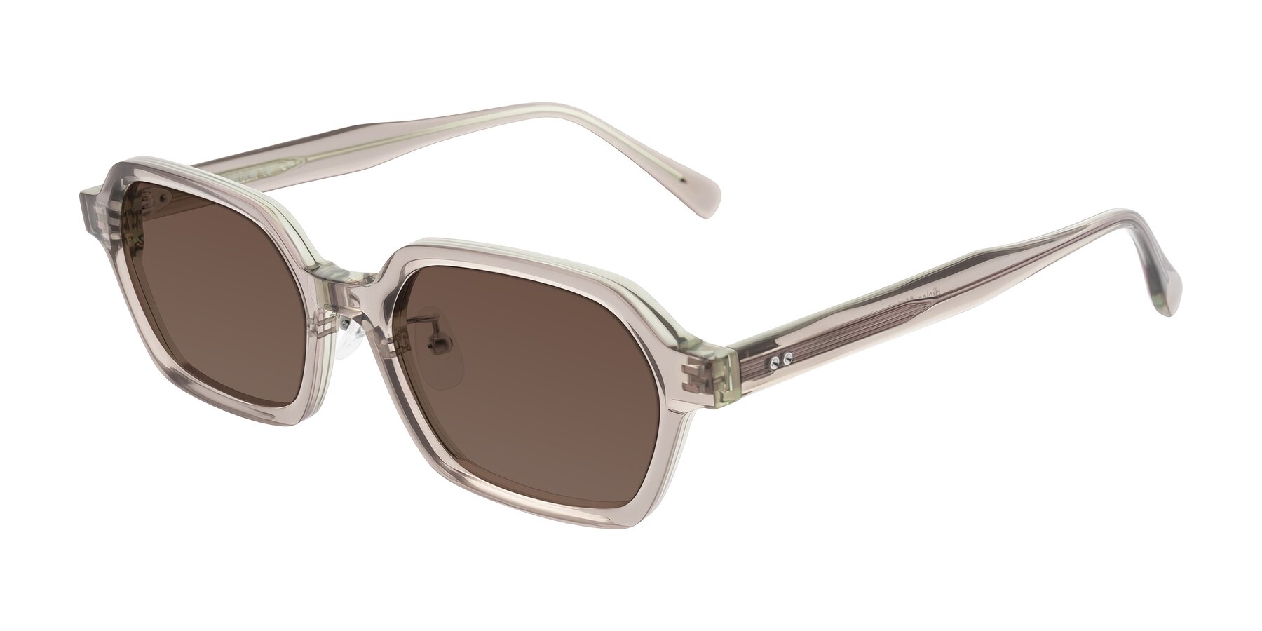 Angle of Hicles in Translucent Light Brown with Brown Tinted Lenses