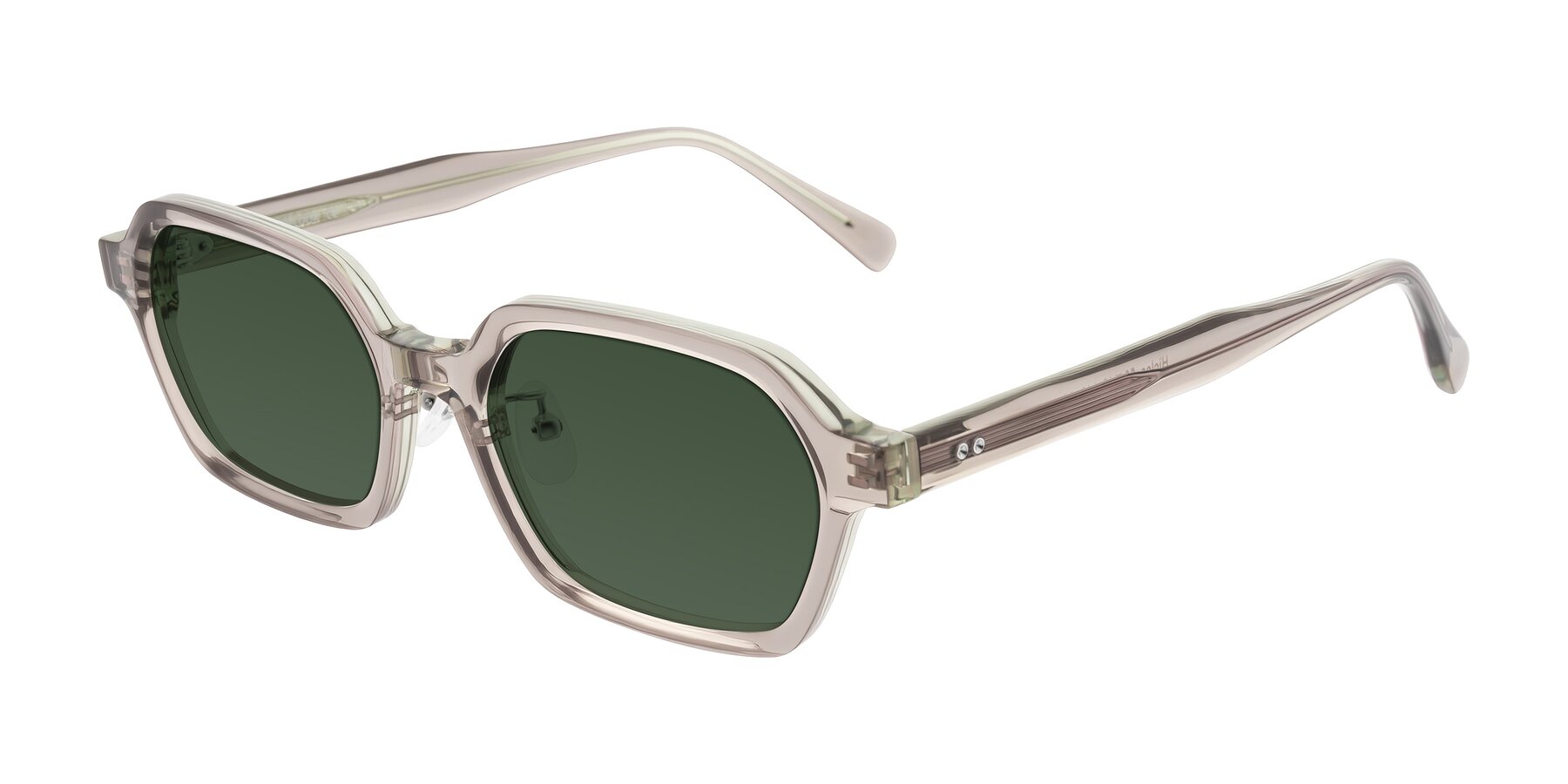 Angle of Hicles in Translucent Light Brown with Green Tinted Lenses